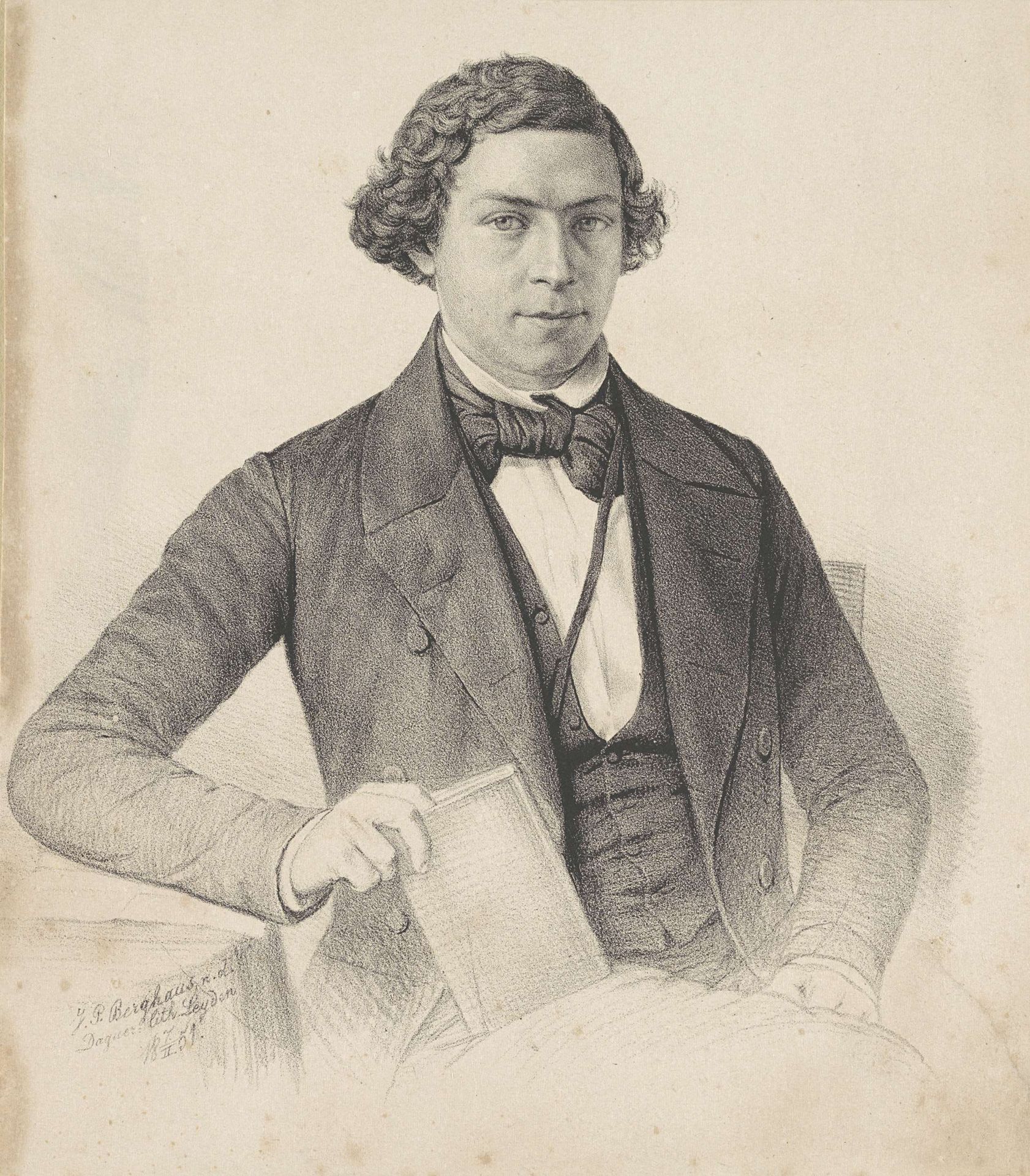 Portret van een man, mogelijk Petrus Abraham Samuel van Limburg Brouwer by Johann Peter Berghaus