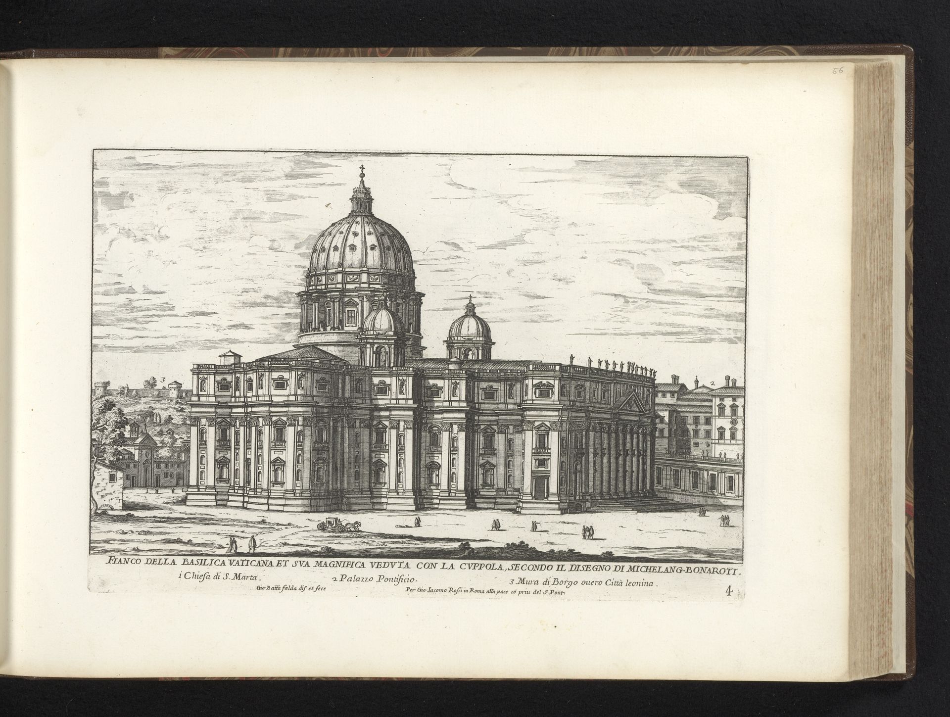 Sint-Pietersbasiliek te Vaticaanstad by Giovanni Battista Falda