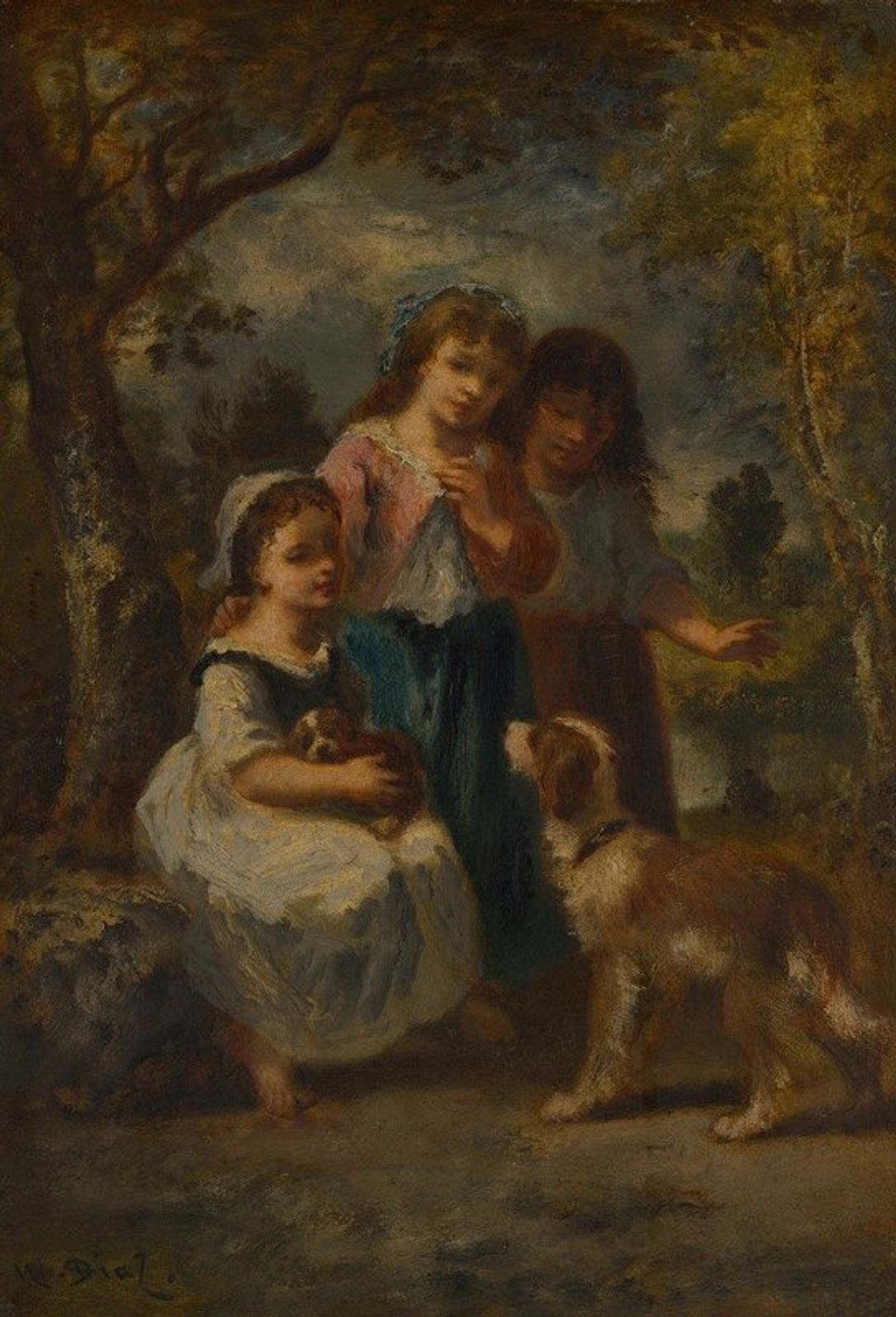 Three Little Girls by Narcisse-Virgilio Diaz