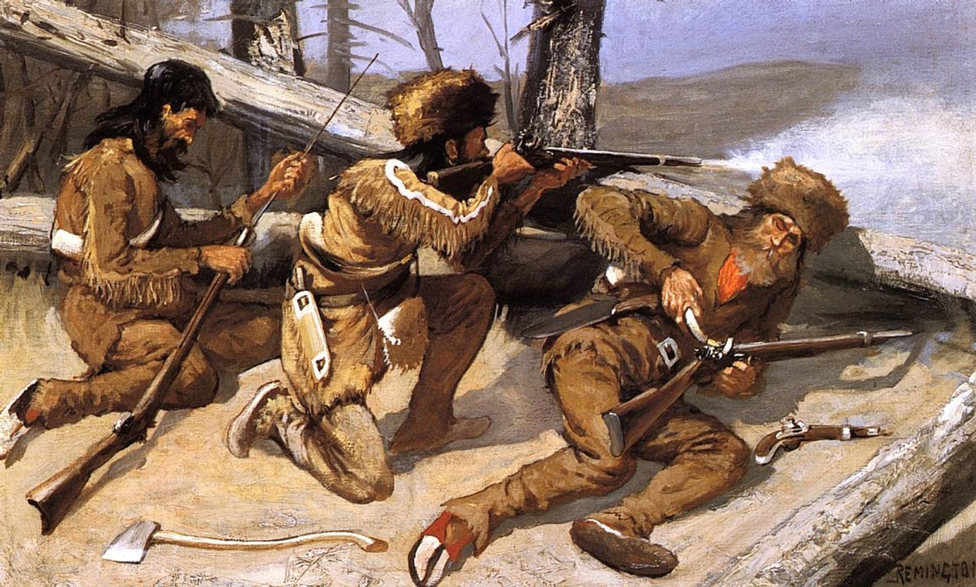 A Brush with the Redskins by Frederic Remington