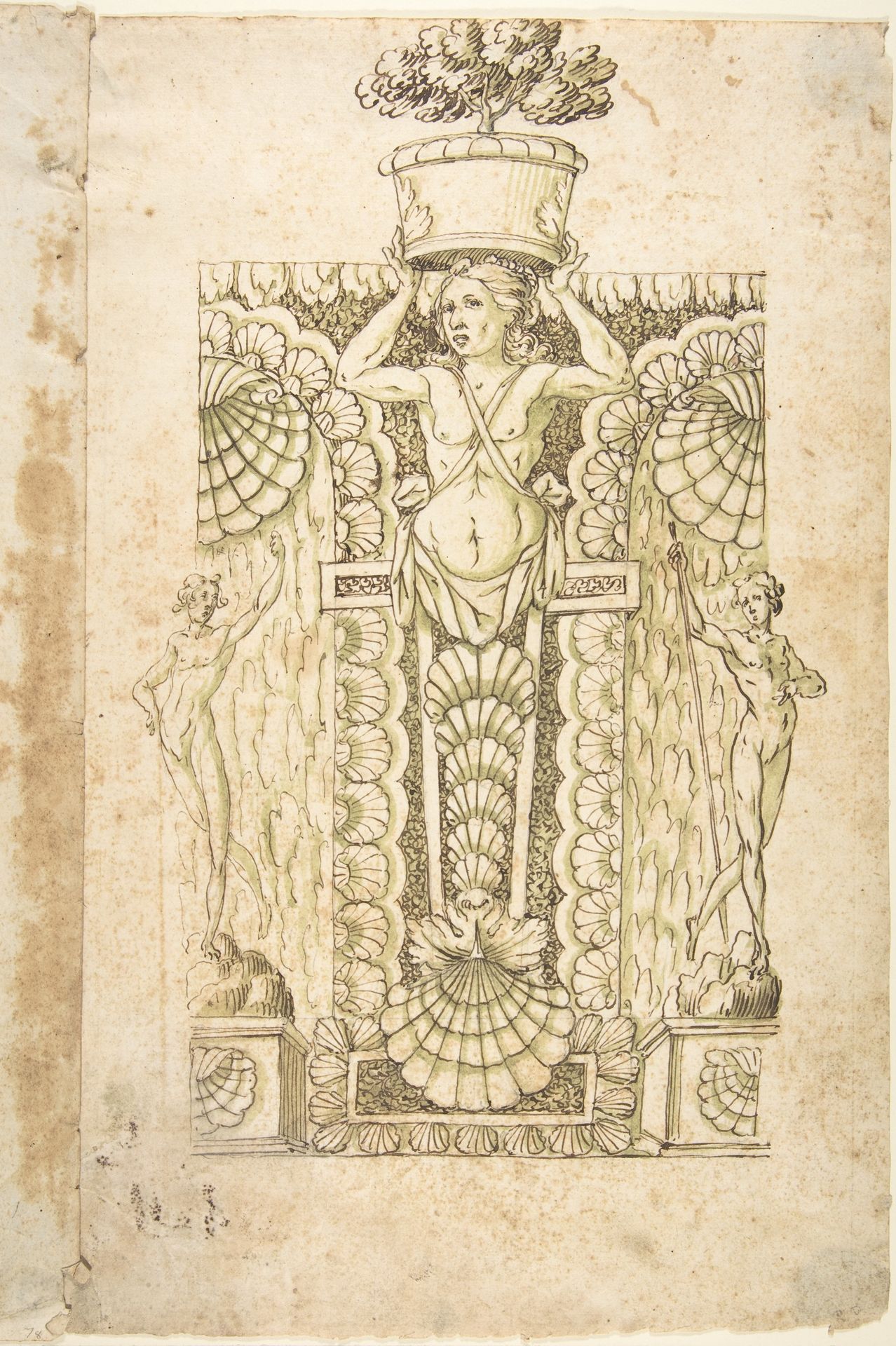 Design for a Wall Fountain by Anonymous