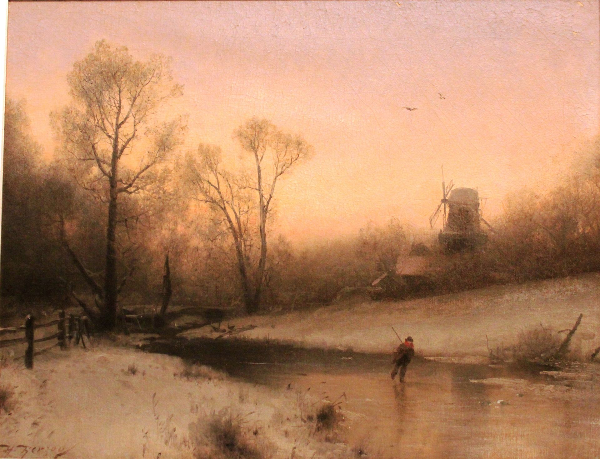 Winter Evening in Holland by Hermann Ottomar Herzog