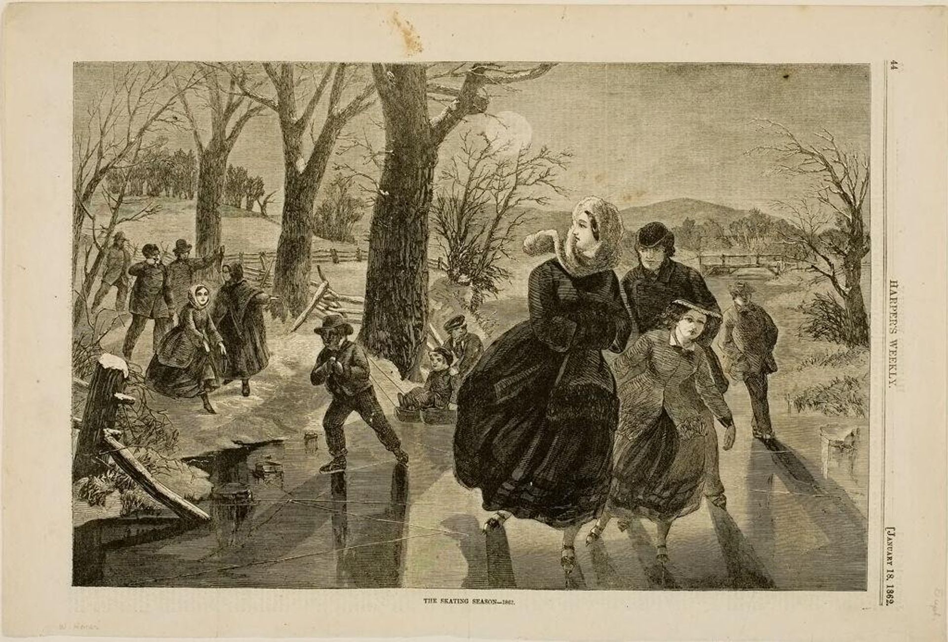 The Skating Season - 1862 by Designed by Winslow Homer