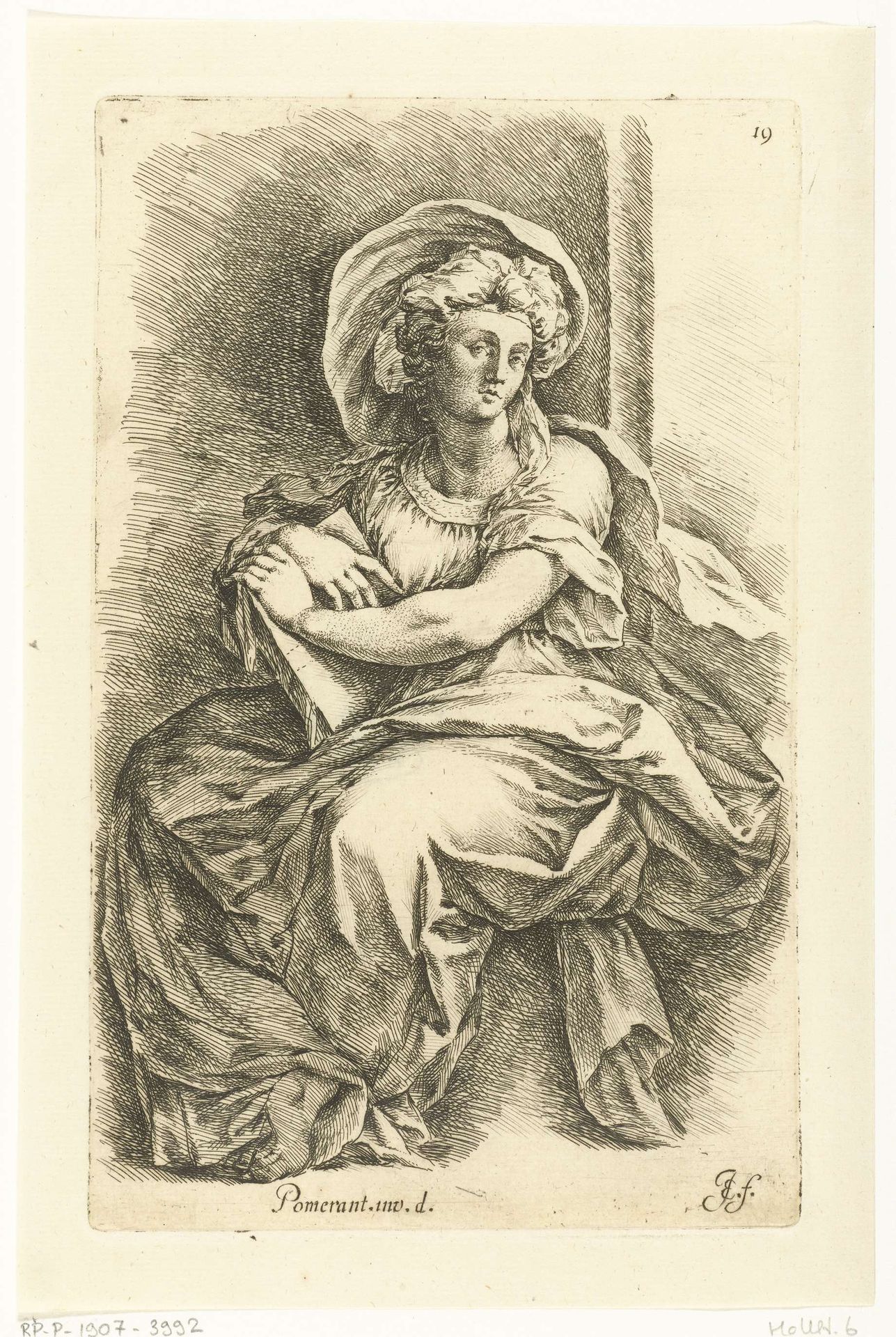Mirjam, de zus van Mozes of een Sibille by Jan de Bisschop