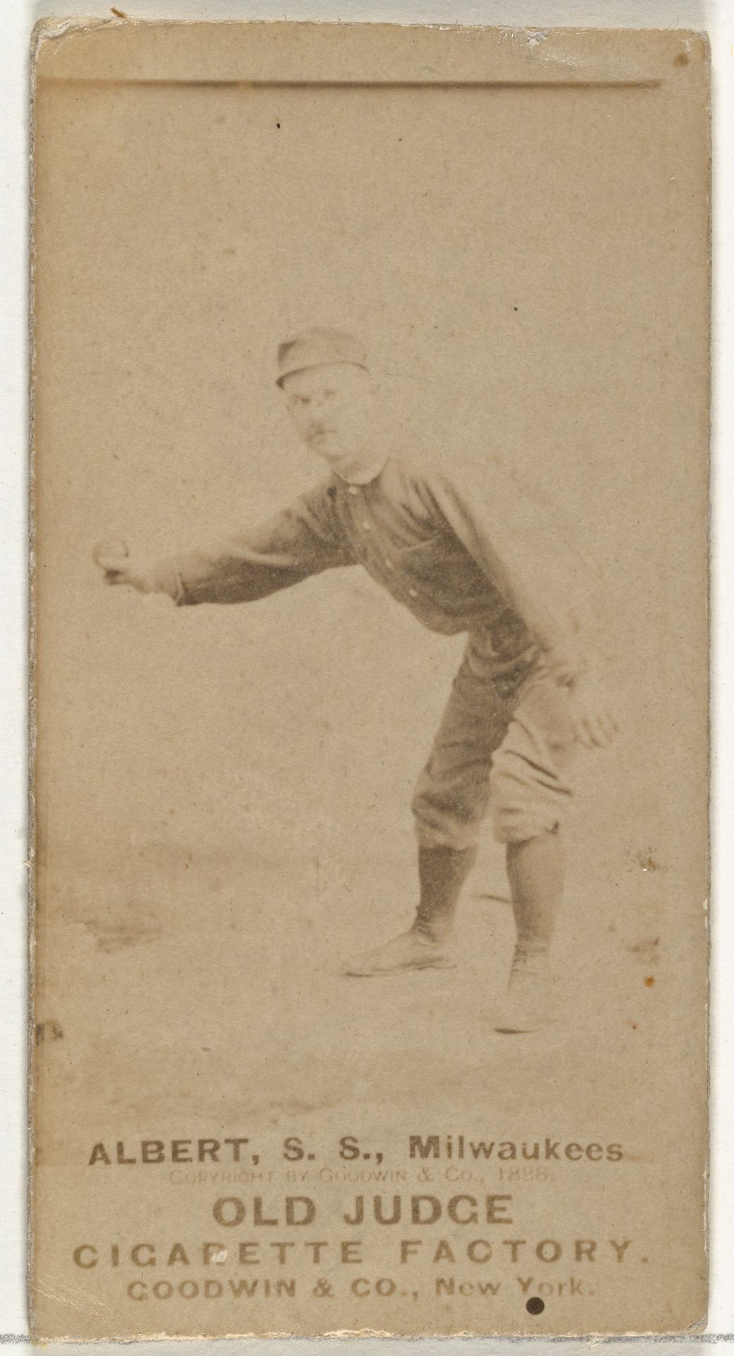 Augustus Peter "Gus" Alberts, Shortstop, Milwaukee, from the Old Judge series (N172) for Old Judge Cigarettes by Goodwin & Company