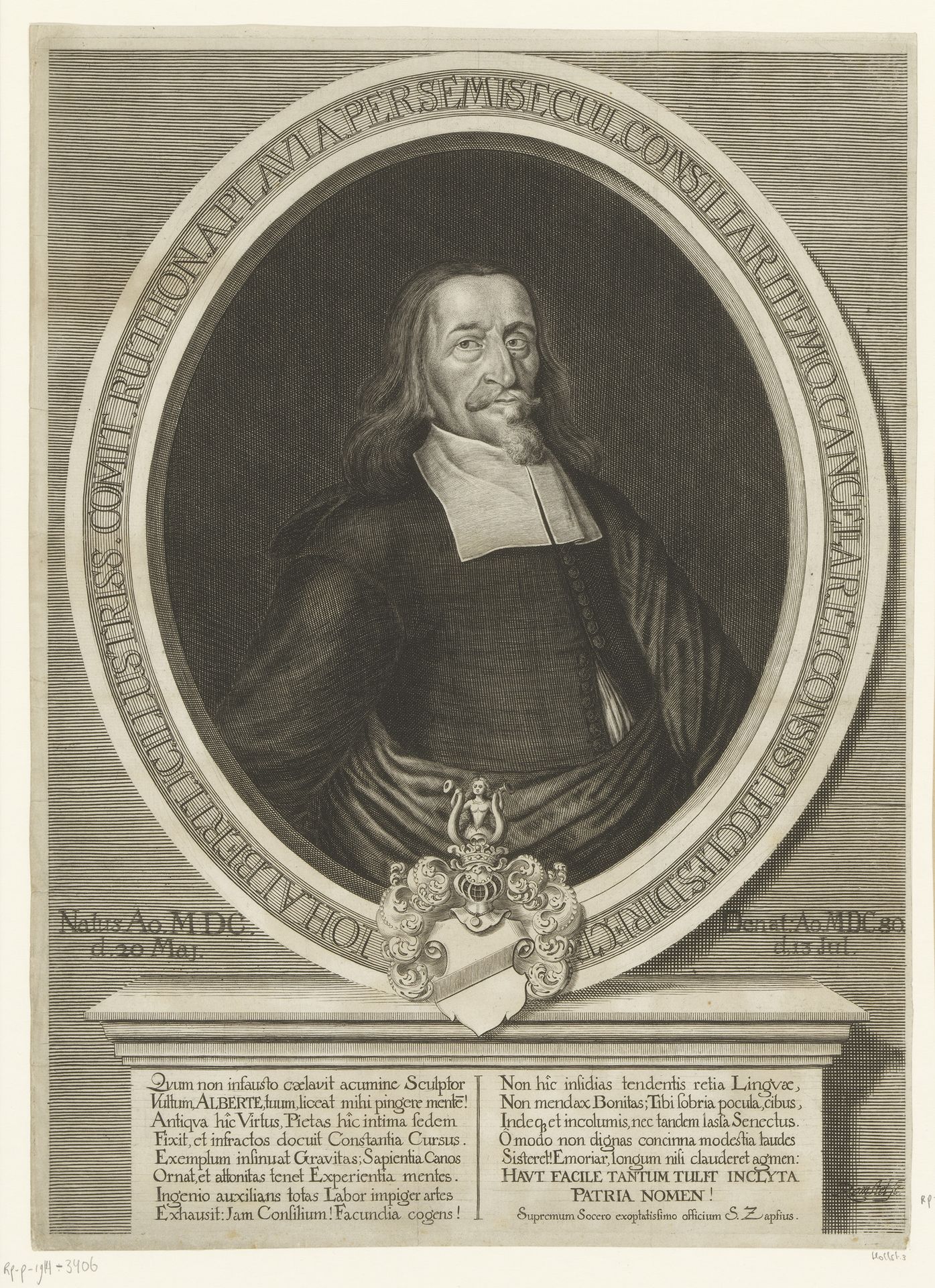 Portret van Johann Alberti by Christian Romstet