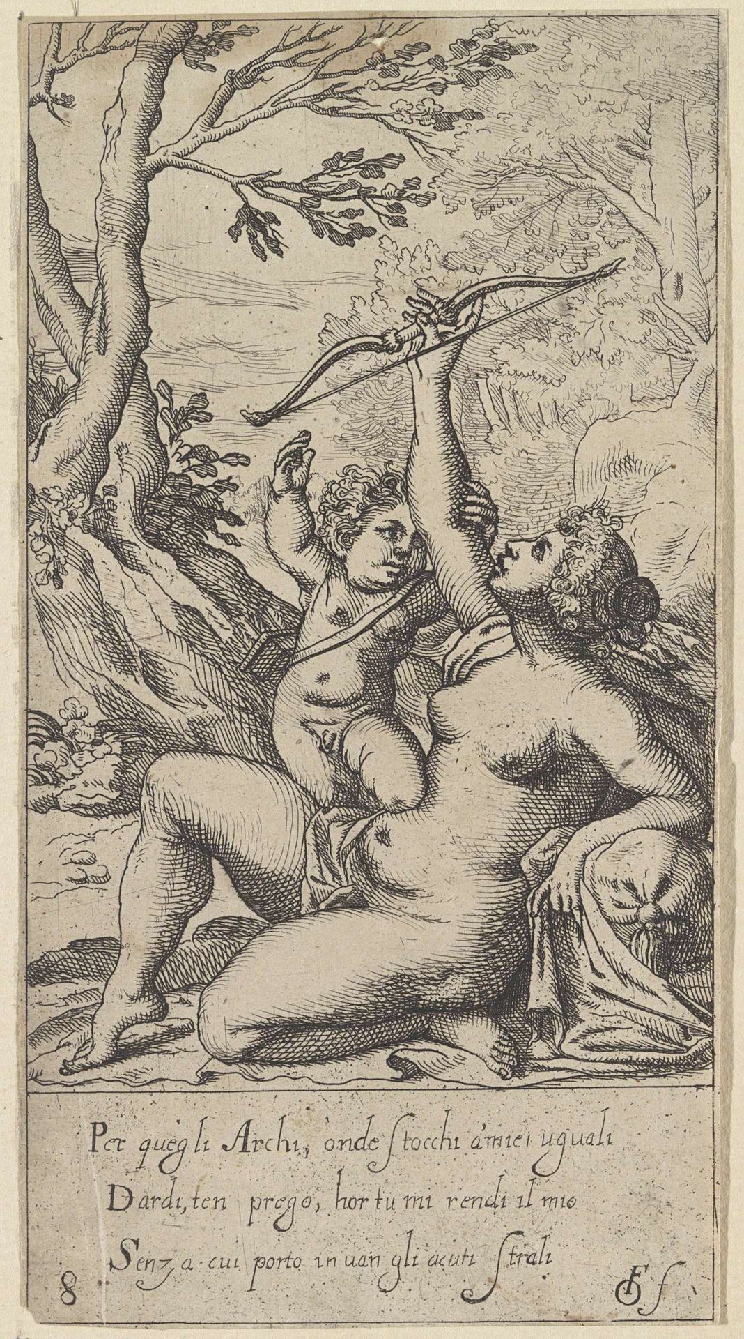 Amor vraagt aan Venus de boog by Anonymous