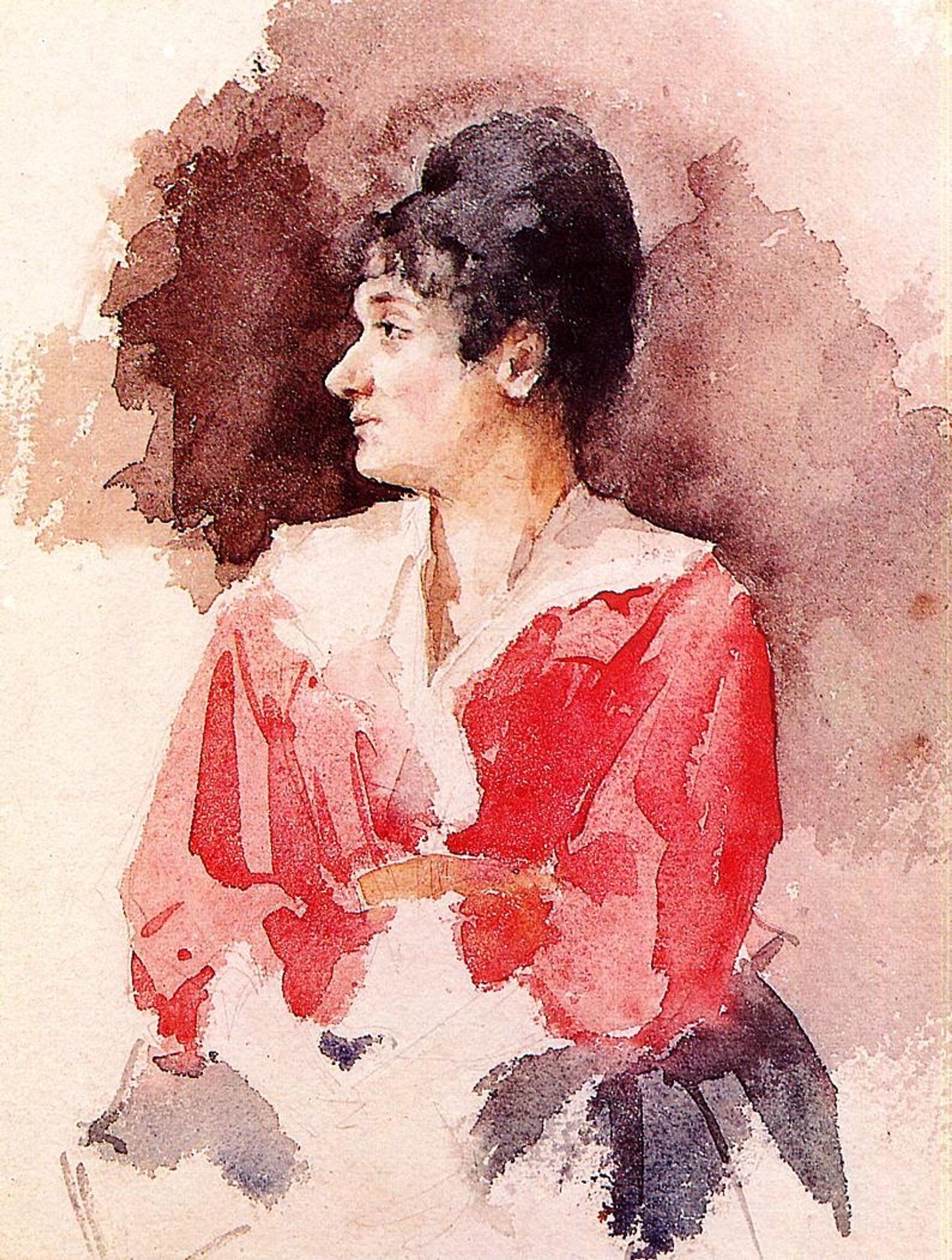 Profile of an Italian Woman by Mary Cassatt