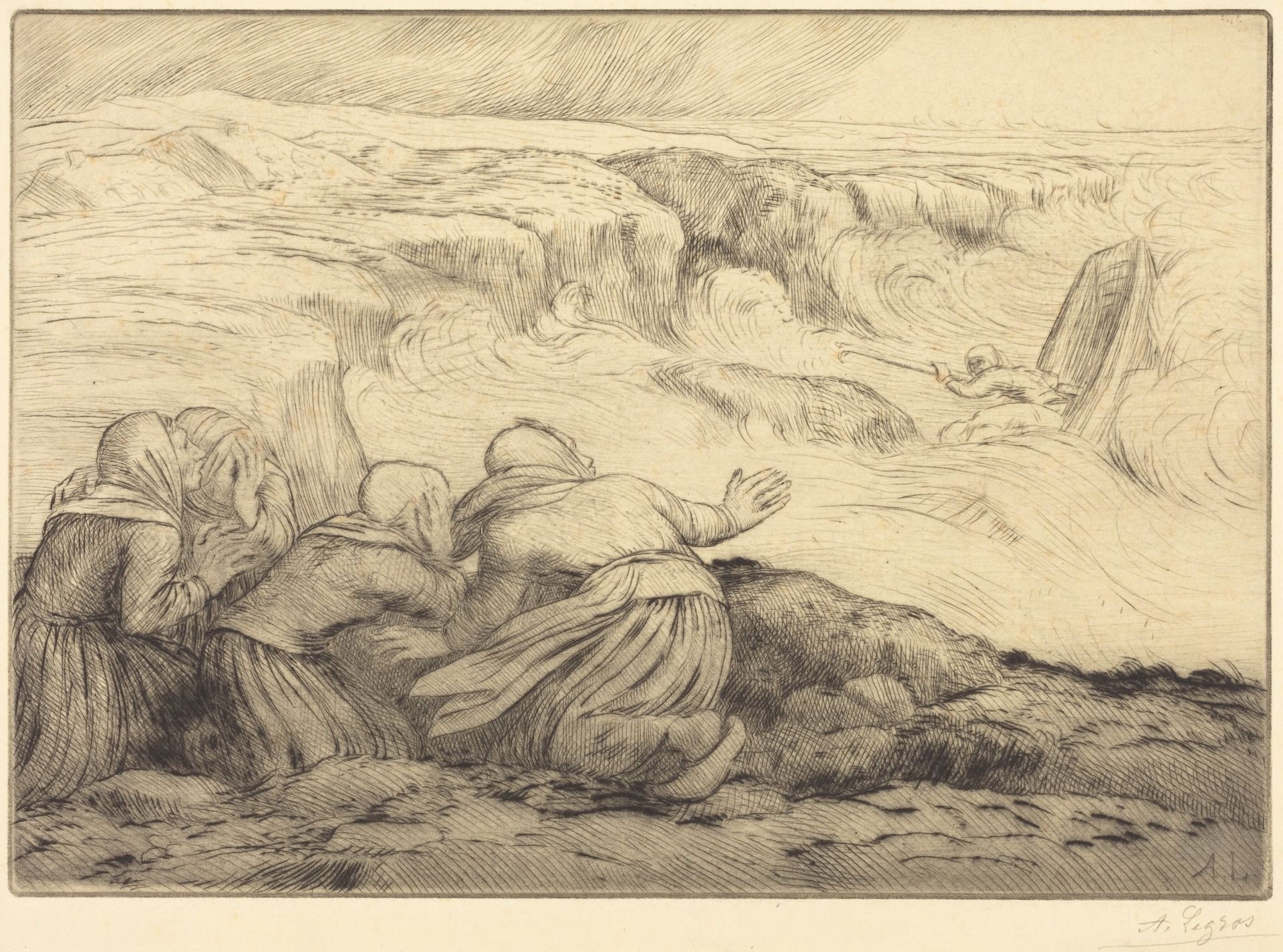 Small Boat in Peril (Barque en peril) by Alphonse Legros