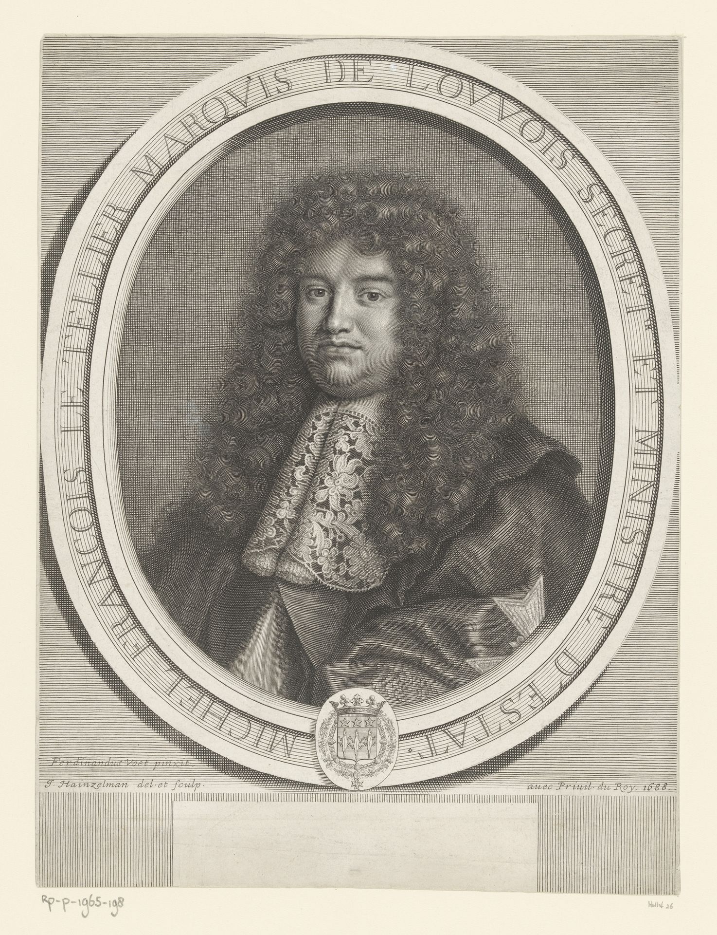 Portret van François-Michel Le Tellier by Johann Hainzelmann