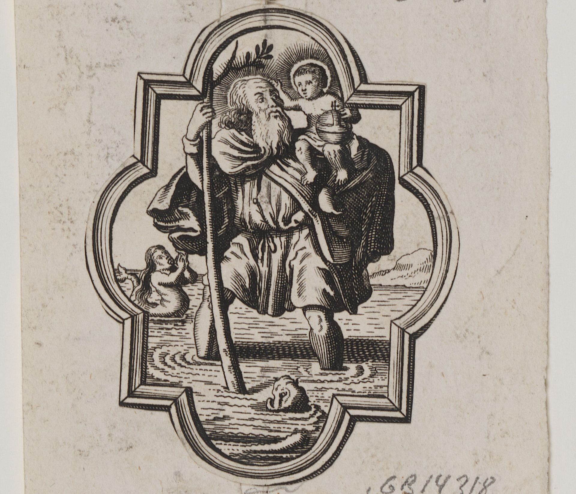Emblem med den hellige Kristoffer by Anonymous