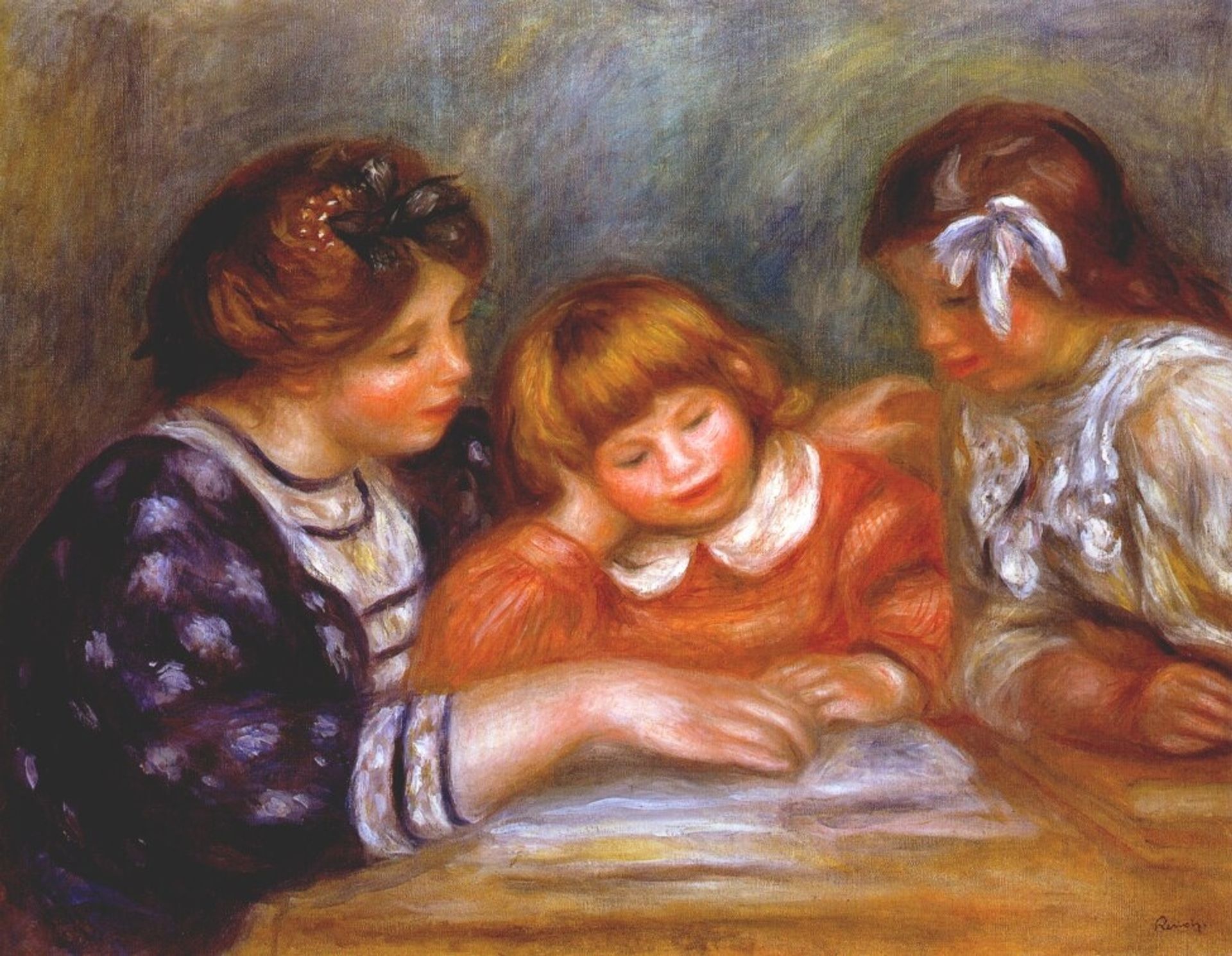 The lesson by Pierre-Auguste Renoir