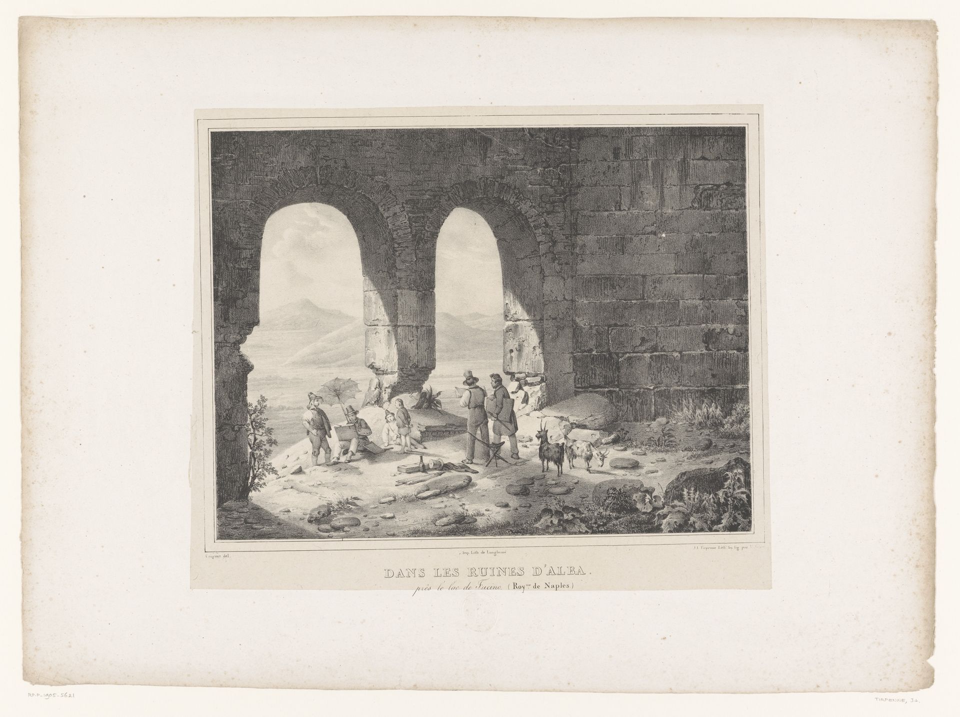 Kunstenaars in de ruïnes van Alba by Jean Louis Tirpenne