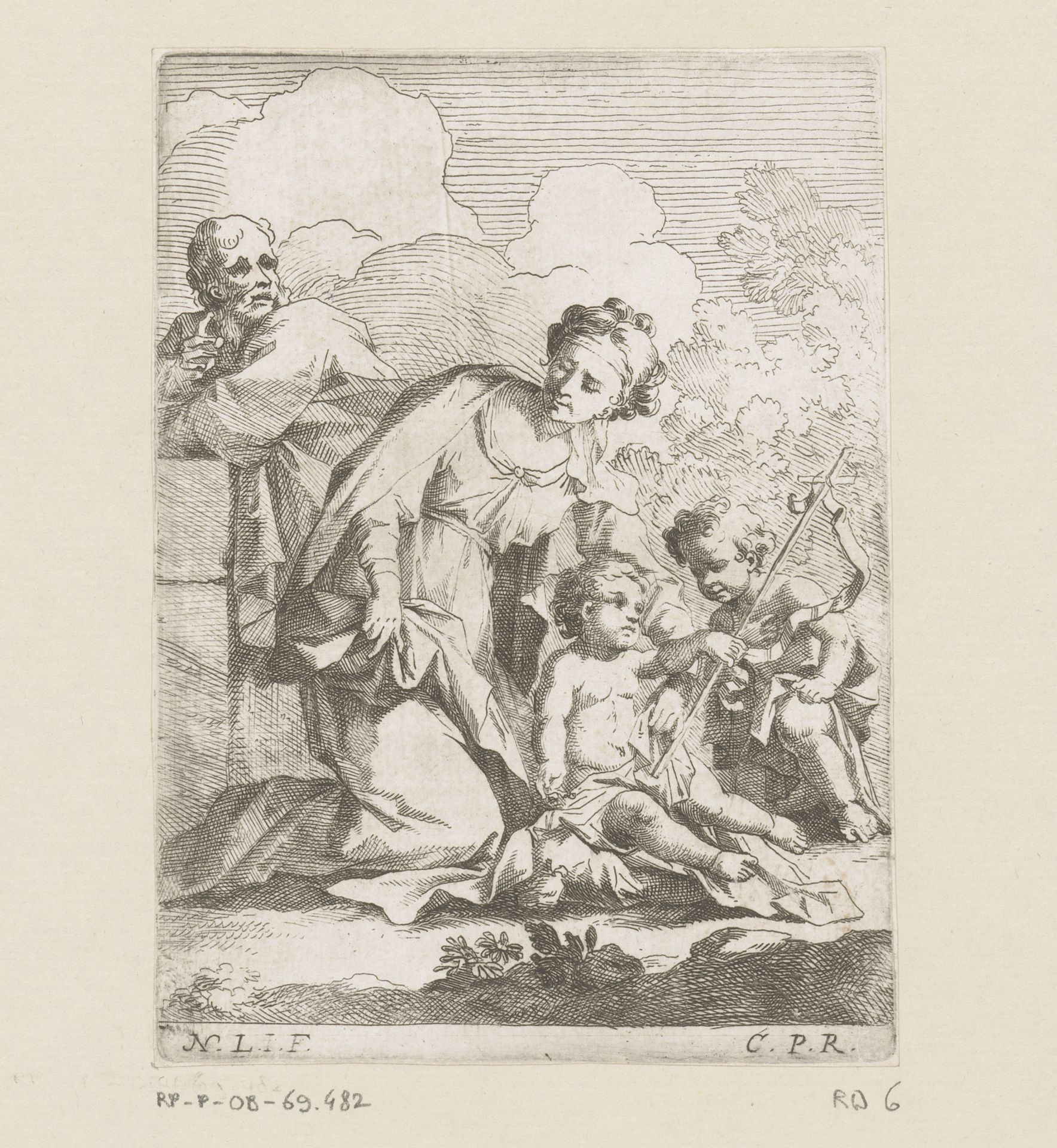 Heilige familie met Johannes by Nicolas Pierre Loir