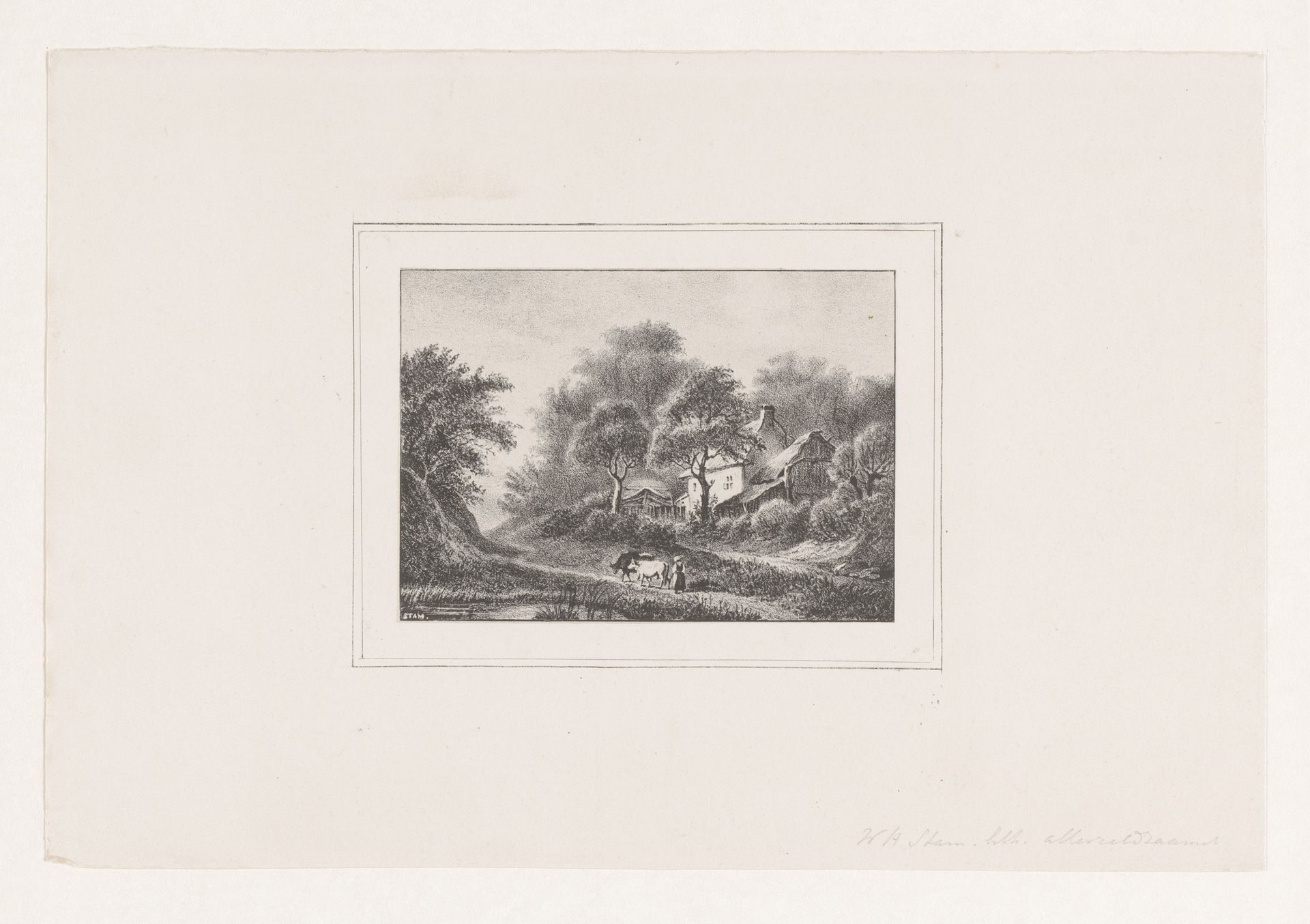 Landschap met boerderij by Willem Hendrik Stam