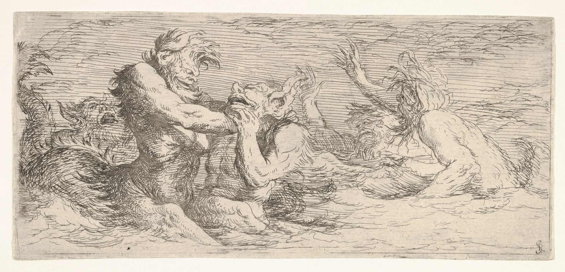 Five battling tritons, from "The Triton Group" by Salvator Rosa