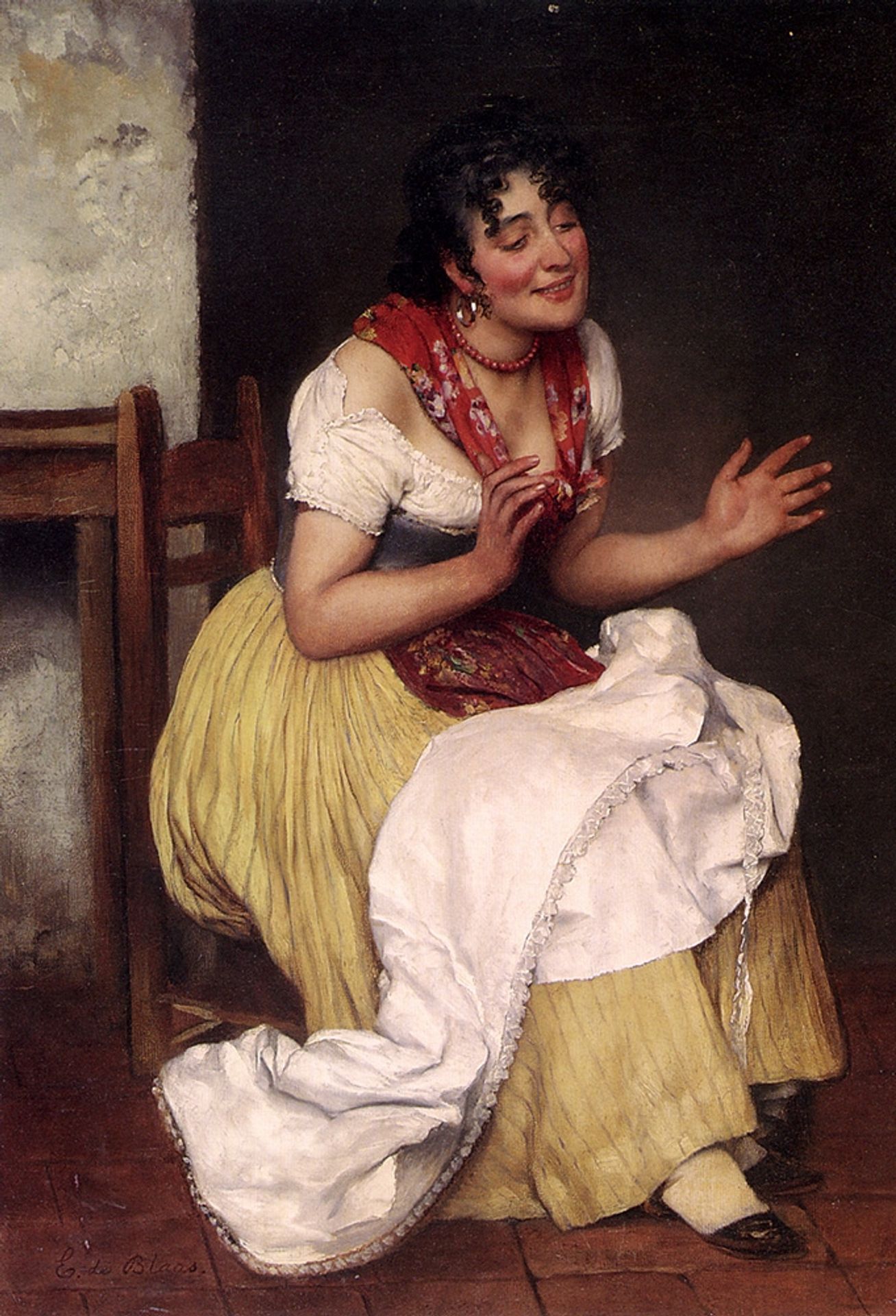 An Interesting Story by Eugene de Blaas