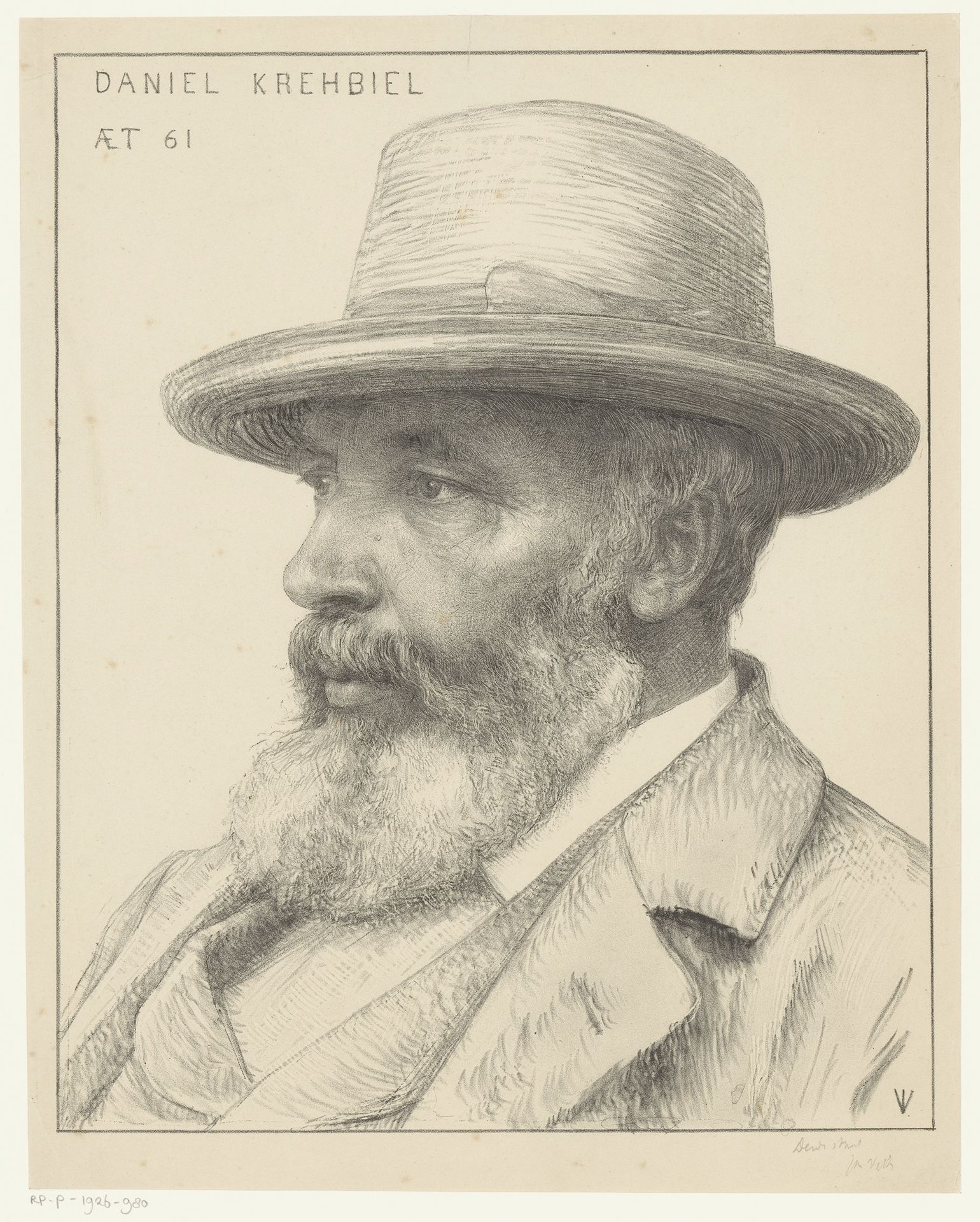 Portret van Daniel Krehbiel by Jan Veth