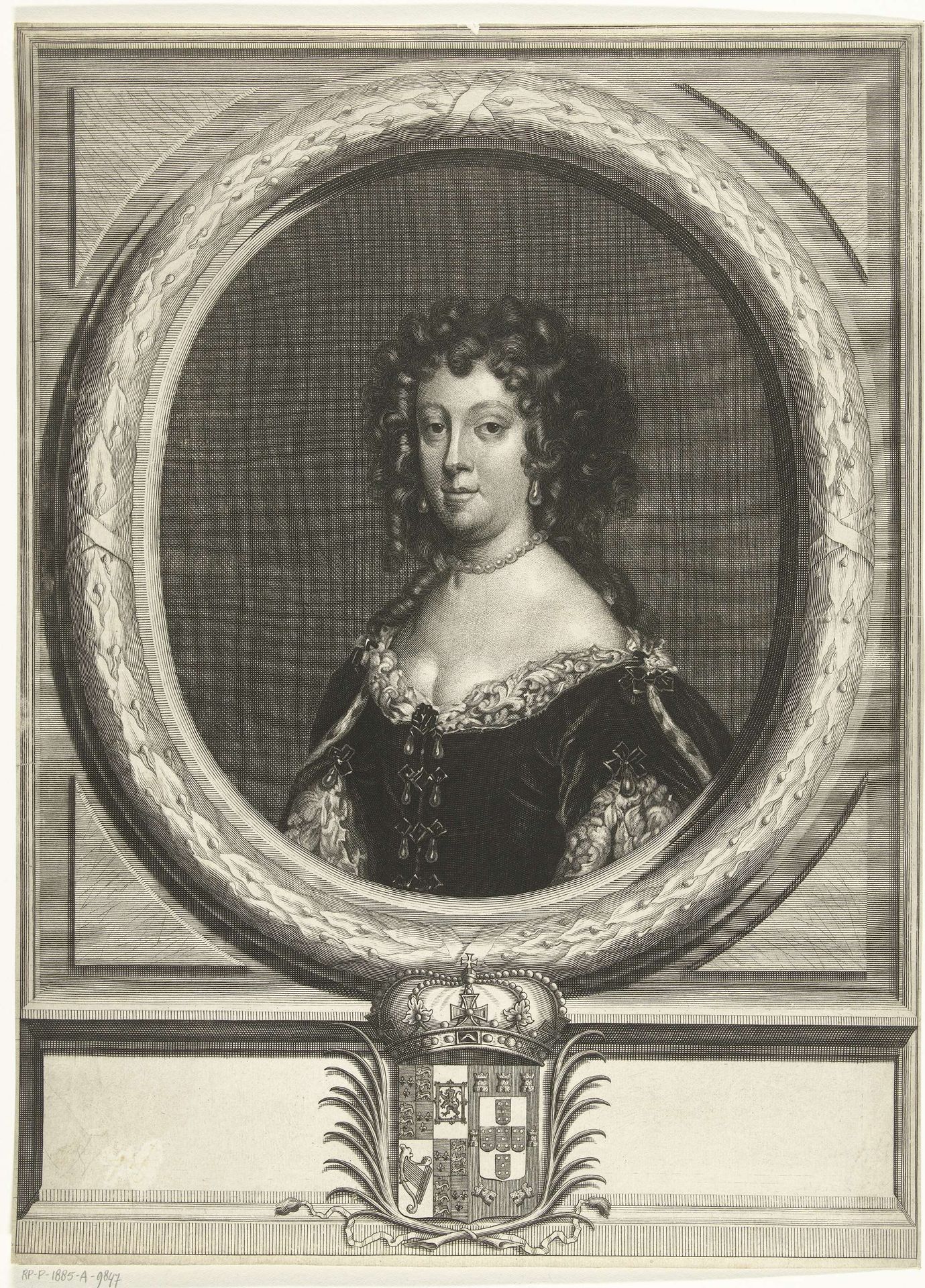 Portret van Catharina van Braganza, koningin van Engeland by Abraham de Blois