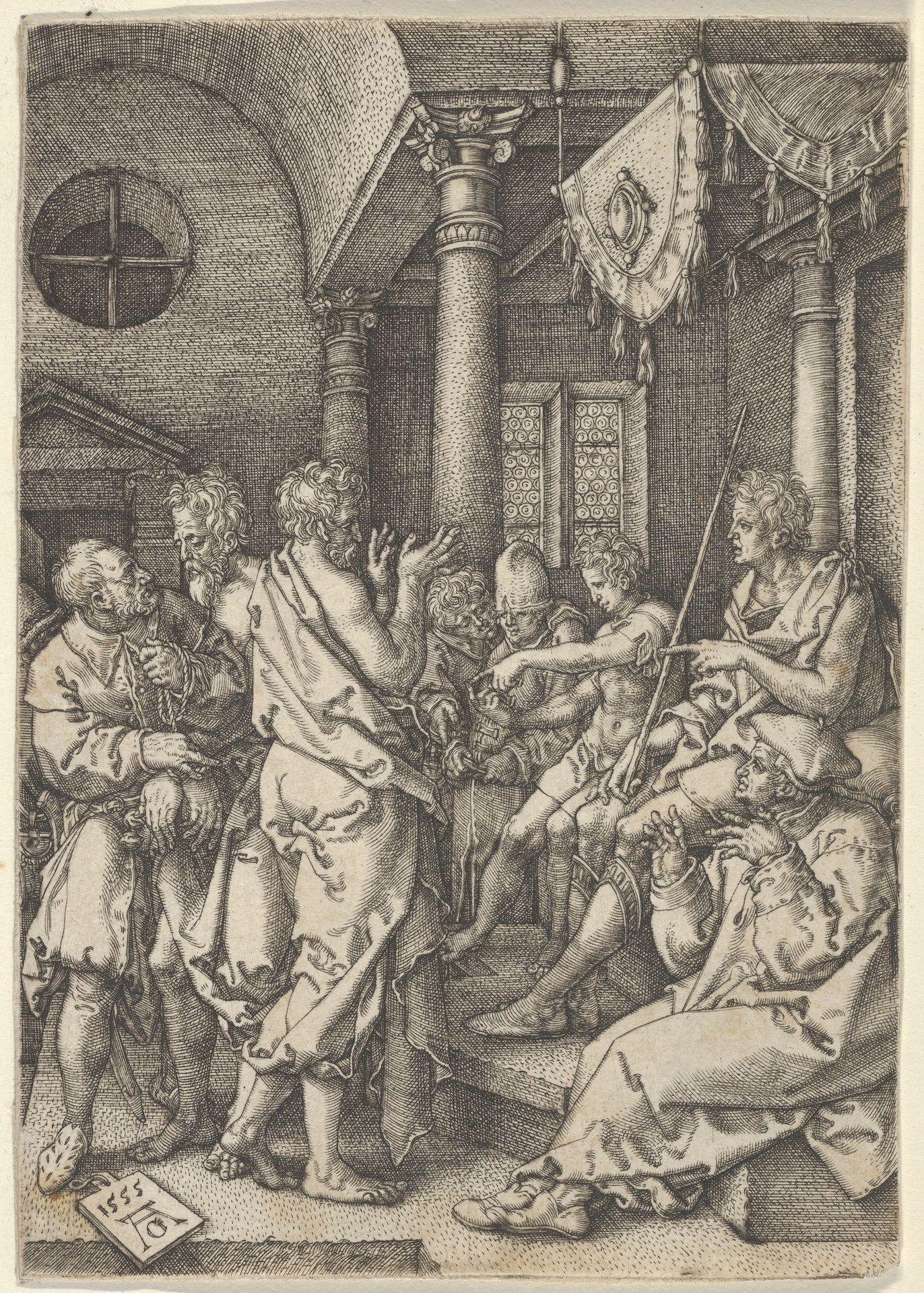 Daniel Cross-Examining the Elders, from The Story of Susanna by Heinrich Aldegrever