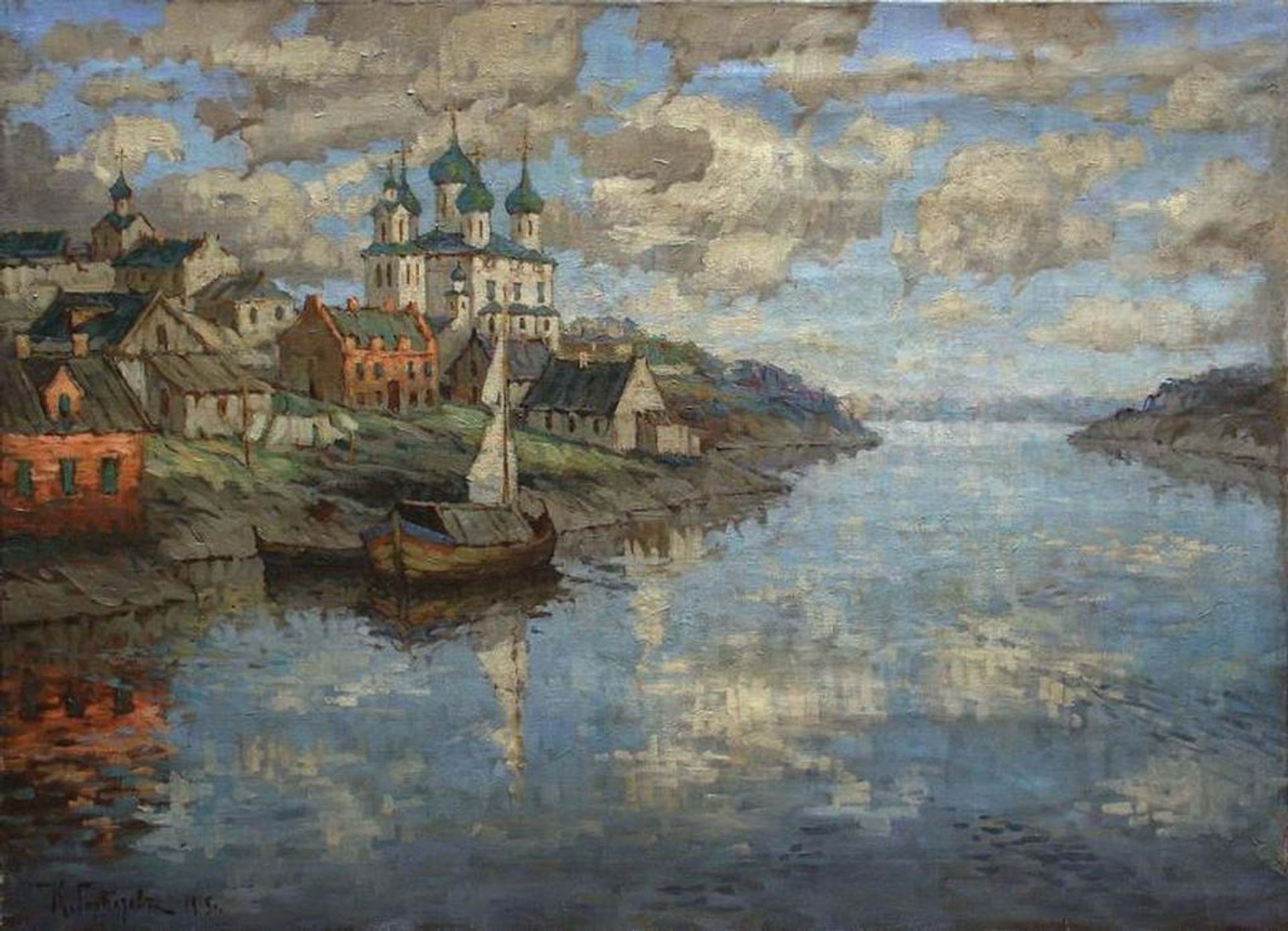 View from a River on Old Town by Konstantin Gorbatov