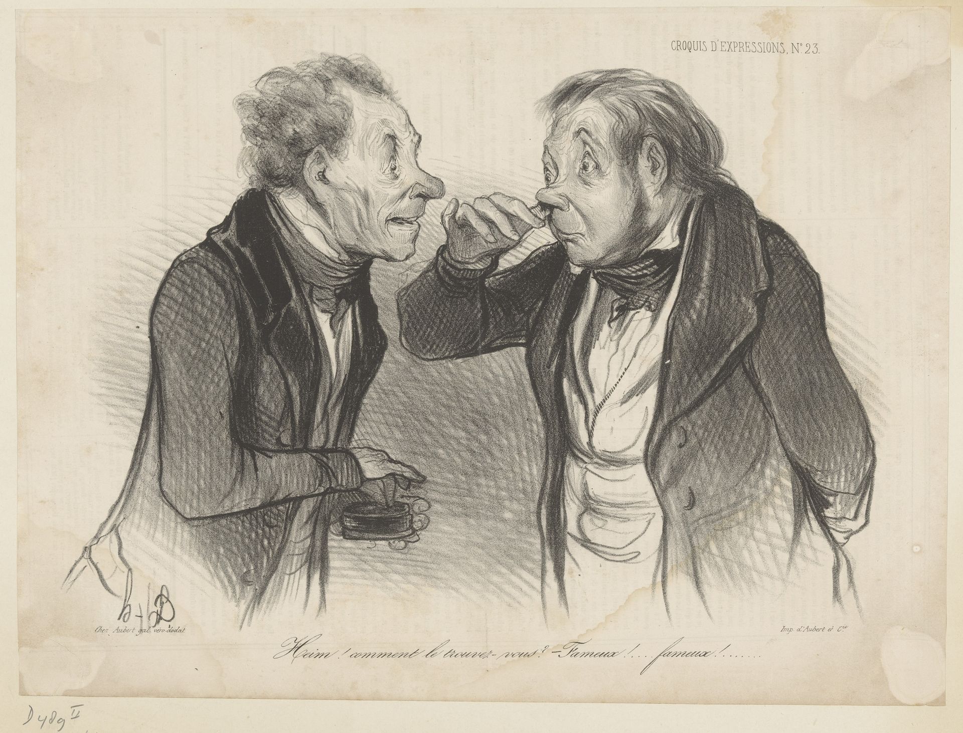 Man beoordeelt snuiftabak by Honoré Daumier