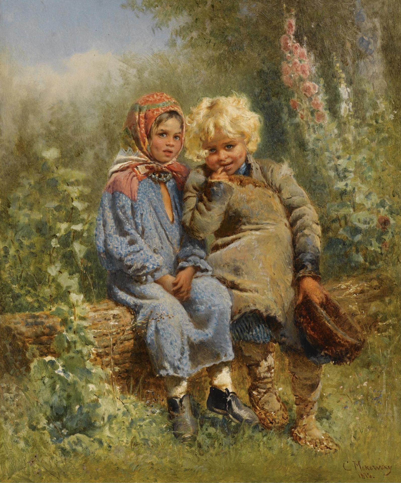 Peasant Children at rest by Konstantin Egorovich Makovsky