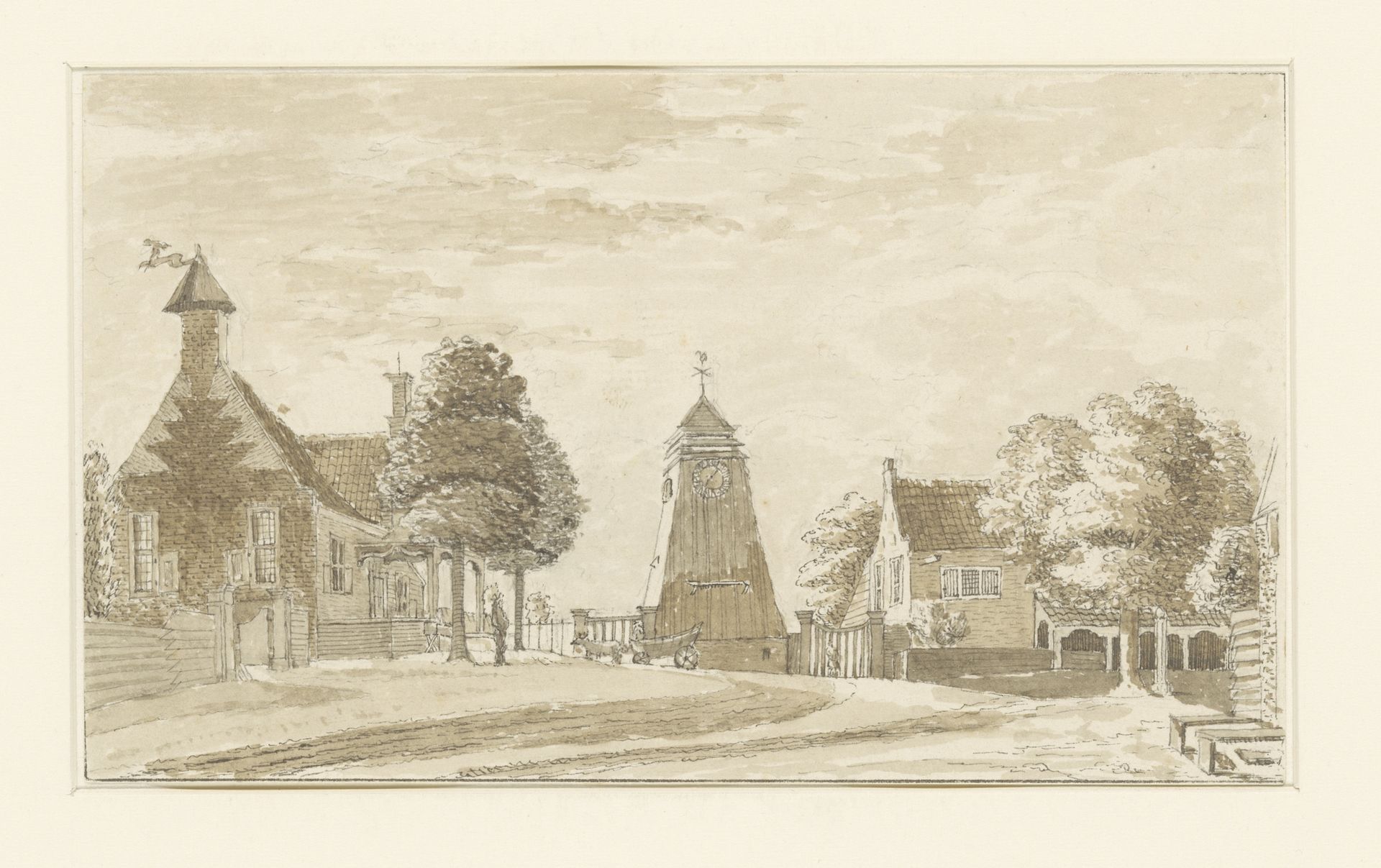 Gezicht op het klokhuis te Overveen by Anonymous