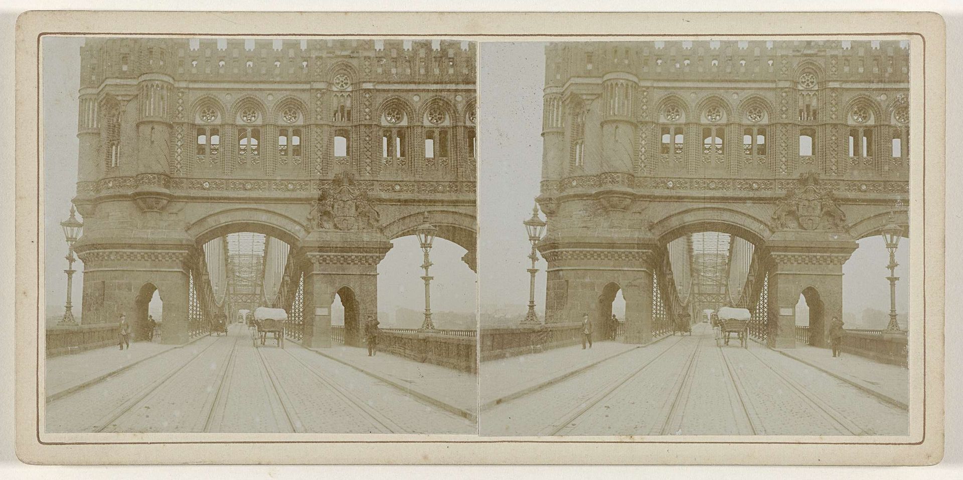 Poortbrug over de Elbe bij Hamburg by Geldolph Adriaan Kessler