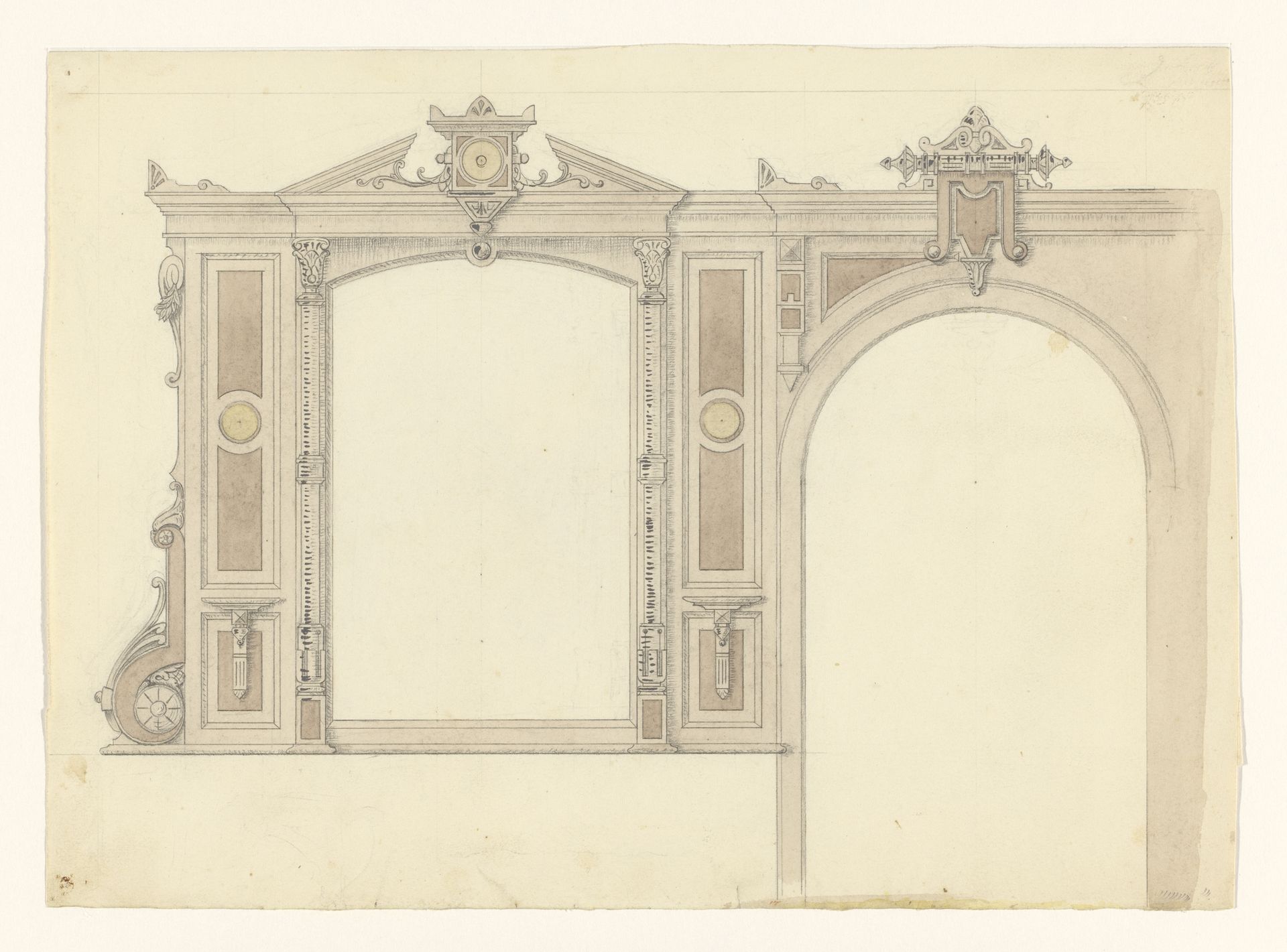 Ontwerp voor een spiegel en een portaal by Joseph Kusterer