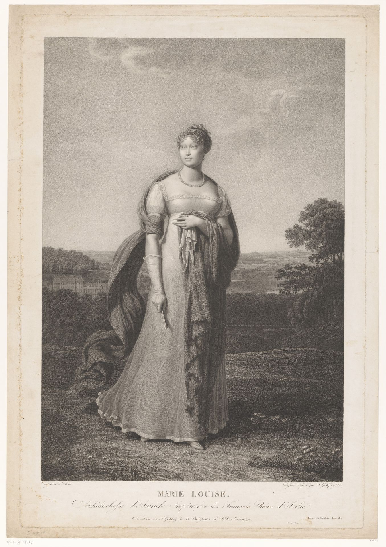 Portret van Marie Louise van Oostenrijk, keizerin der Fransen by Jean Godefroy