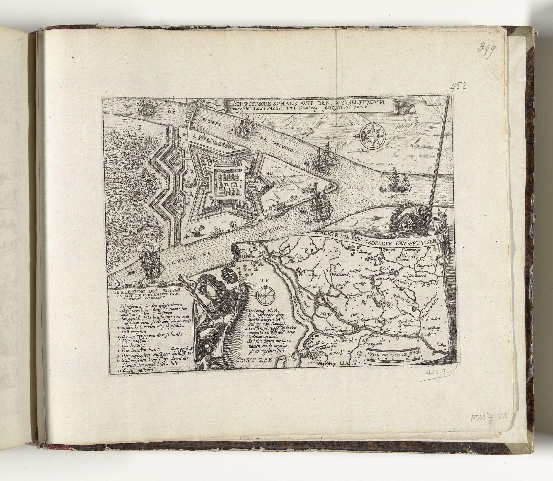 Zweedse schans aan de Weichsel bij Danzig, 1626 by Frans Hogenberg
