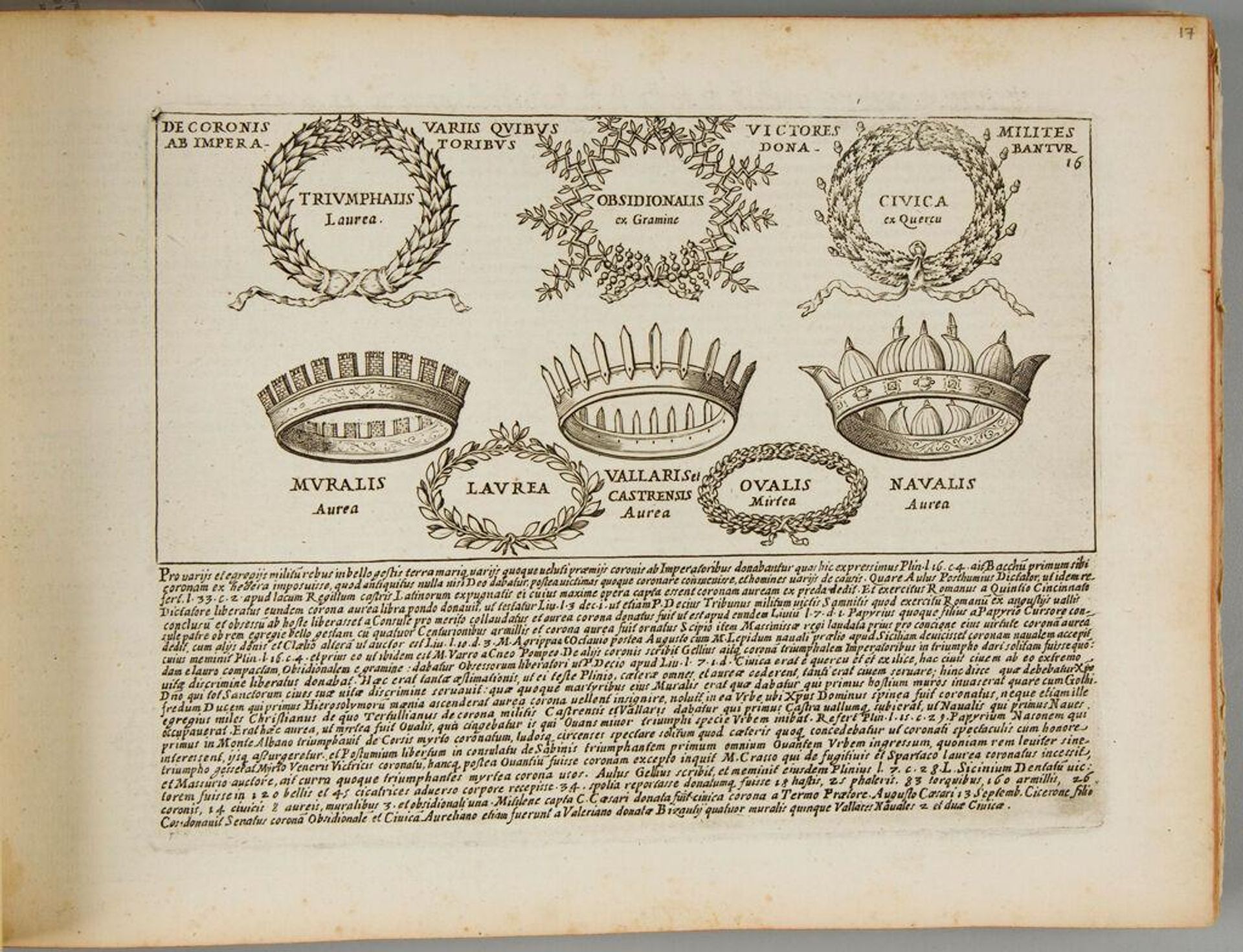 Various Wreaths and Coronets Conferred on the Military Victors by the Emperors by Giacomo Lauro