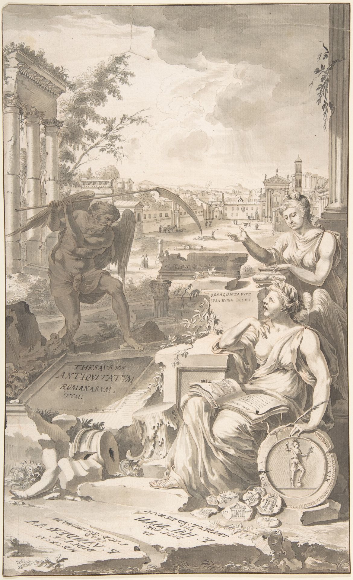 Study for the Title Page to the Thesavrvs Antiqvitatvm Romanarvm, 1696 by Jan Goeree