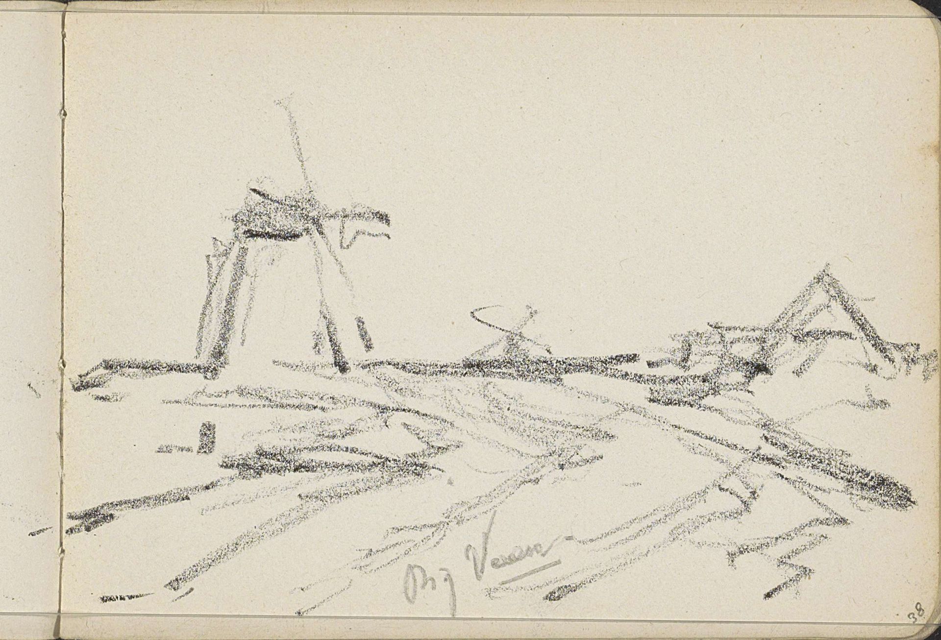 Molen De Hoop bij Veen by Willem Cornelis Rip