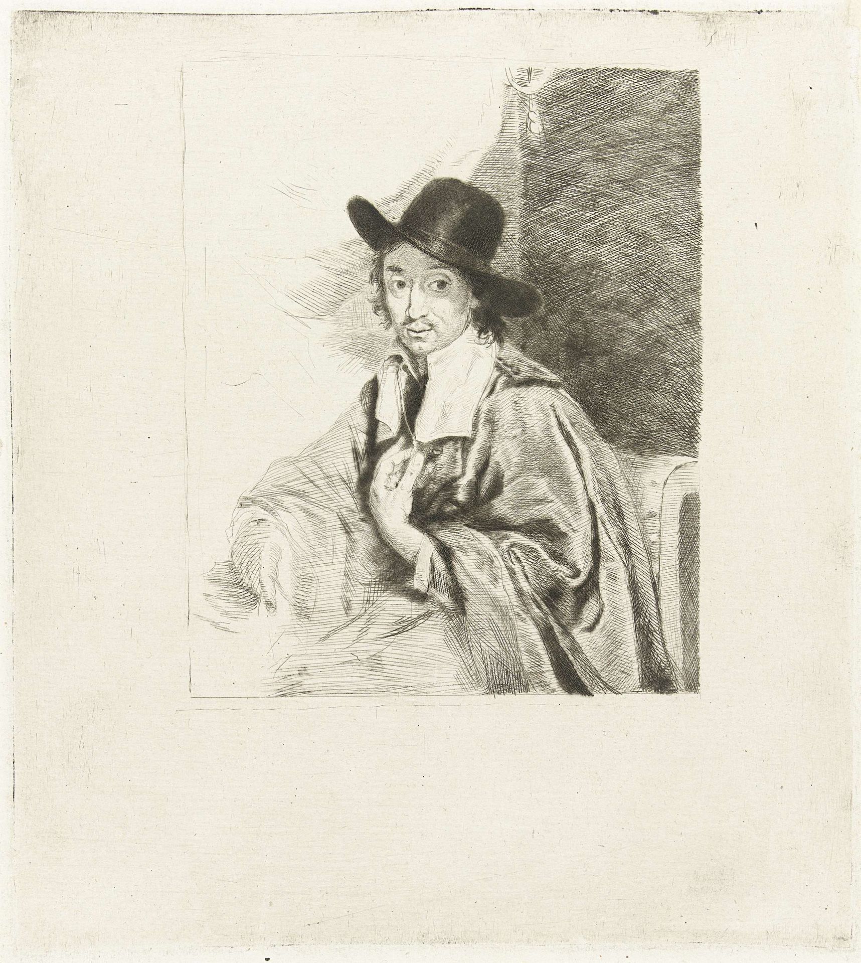 Portret van de schilder Adriaen van Ostade by Louis Bernard Coclers
