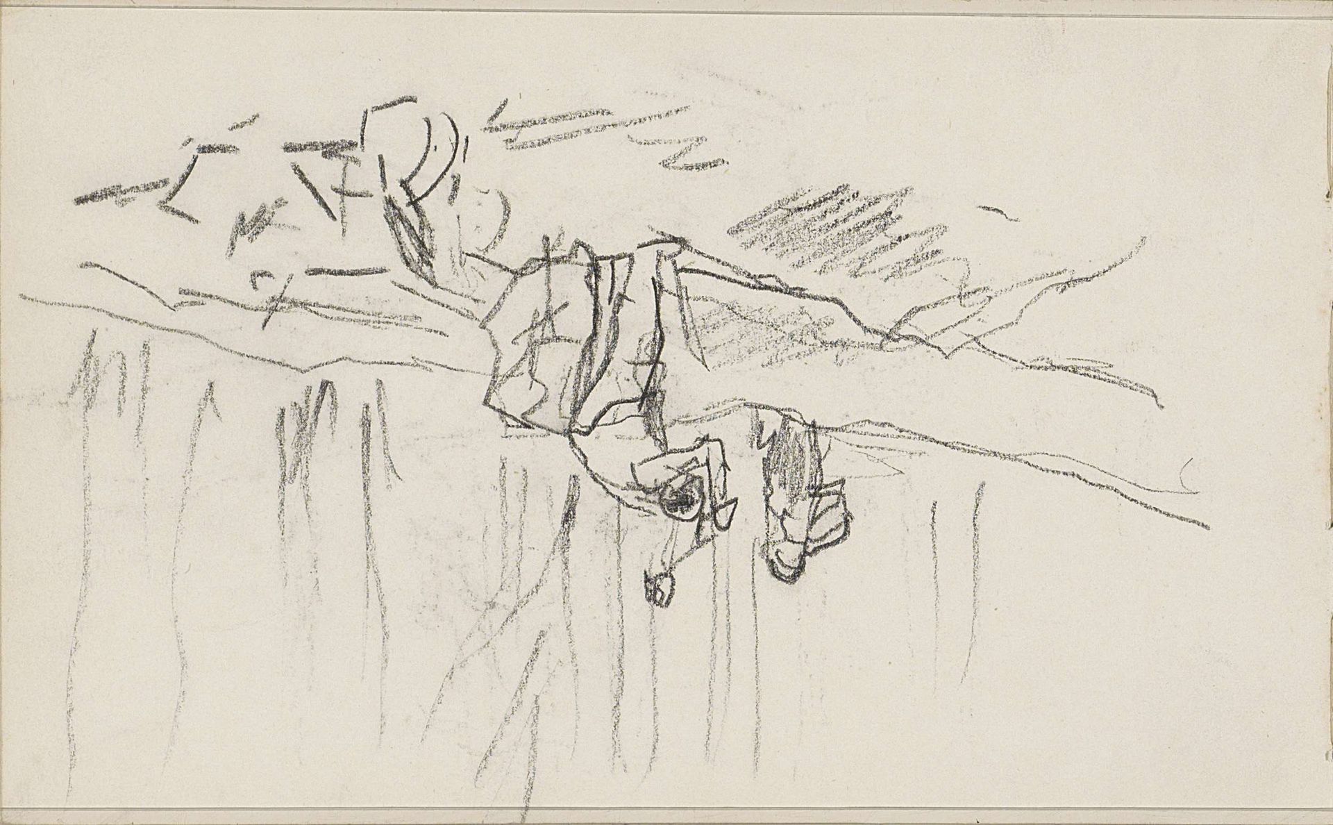 Houthakker die een neergehaalde boom in stukken hakt by Anton Mauve