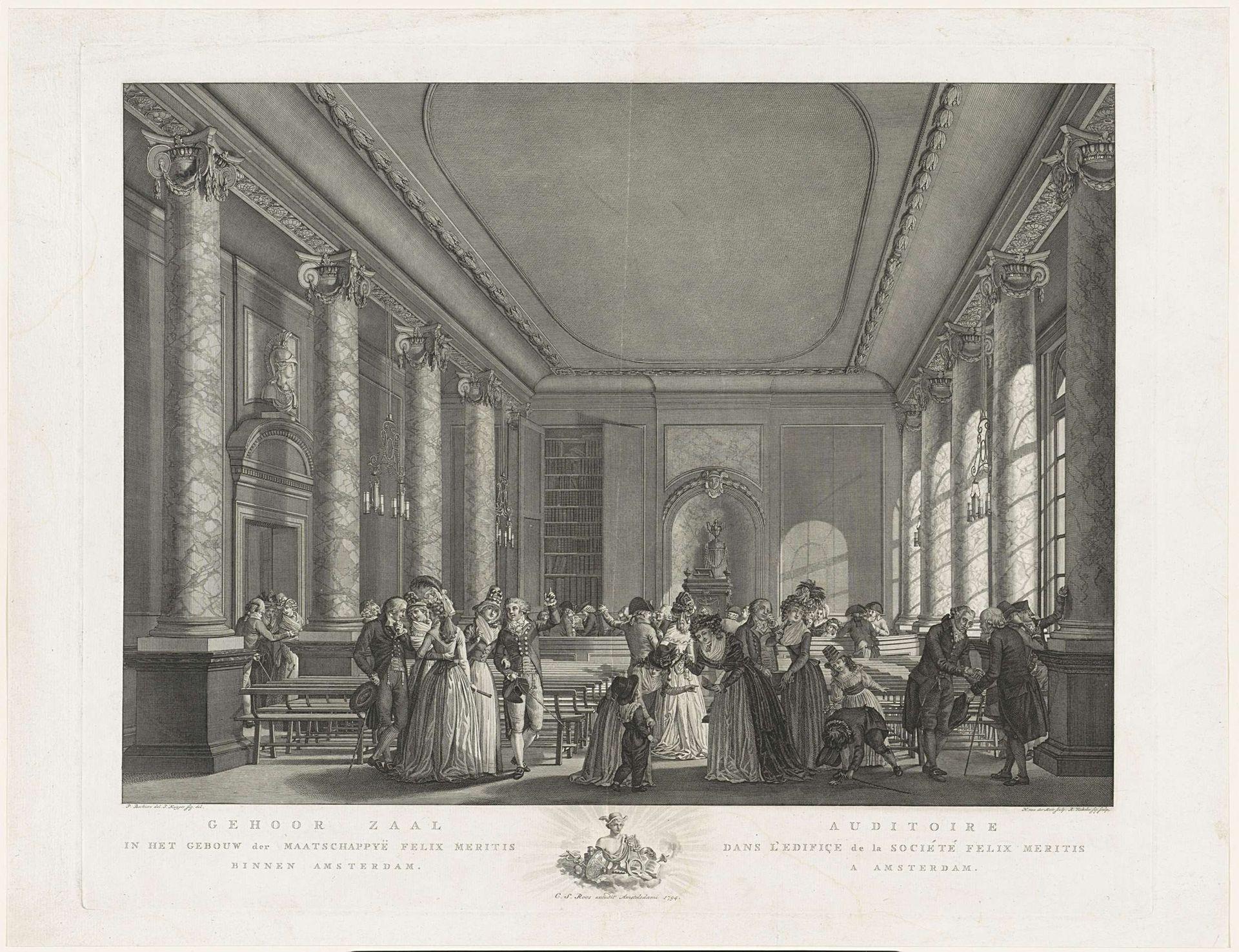 Gehoorzaal in Felix Meritis, 1789 by Noach van der (II) Meer