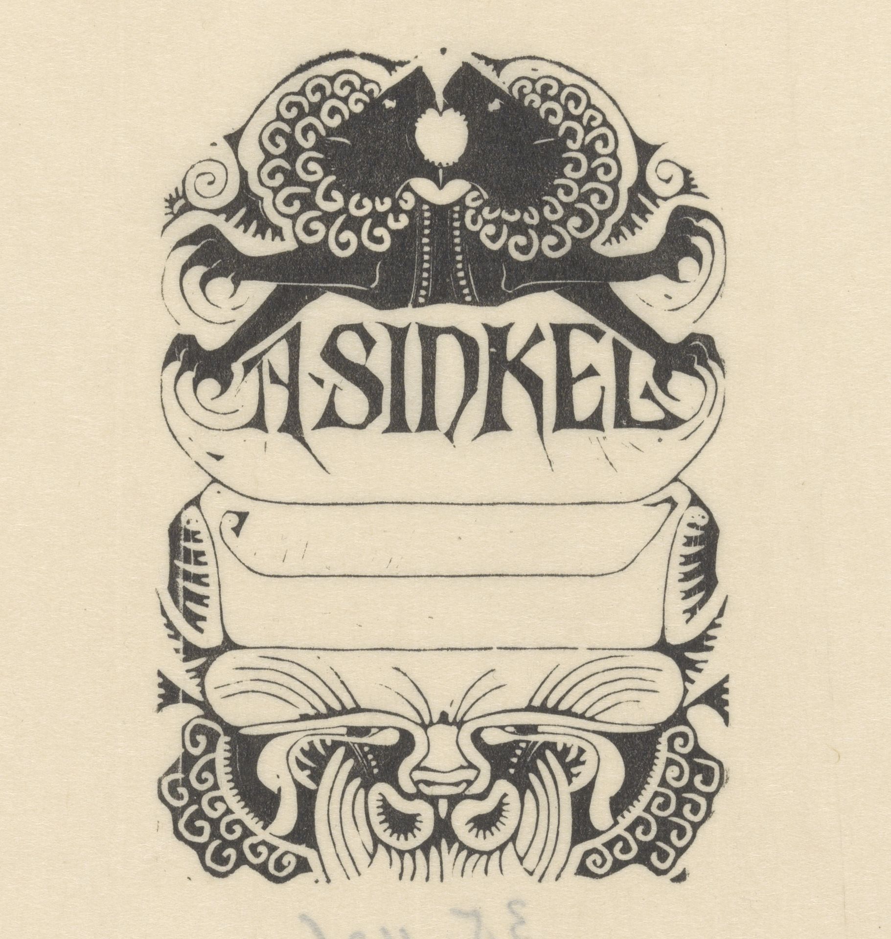 Etiket van A. Sinkel by Mathieu Lauweriks