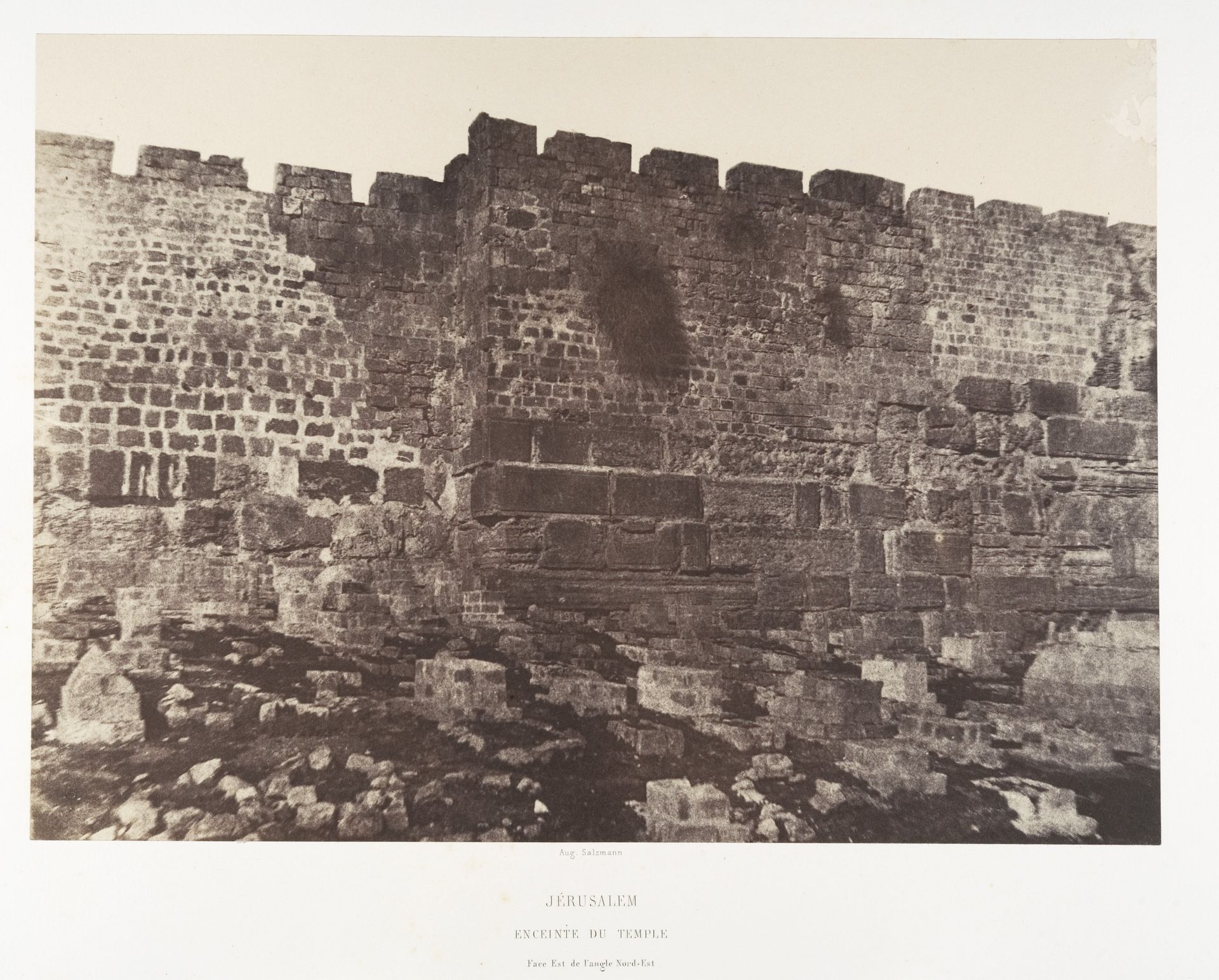 Jérusalem, Enceinte du Temple, Face Est de l'angle Nord-Est by Auguste Salzmann