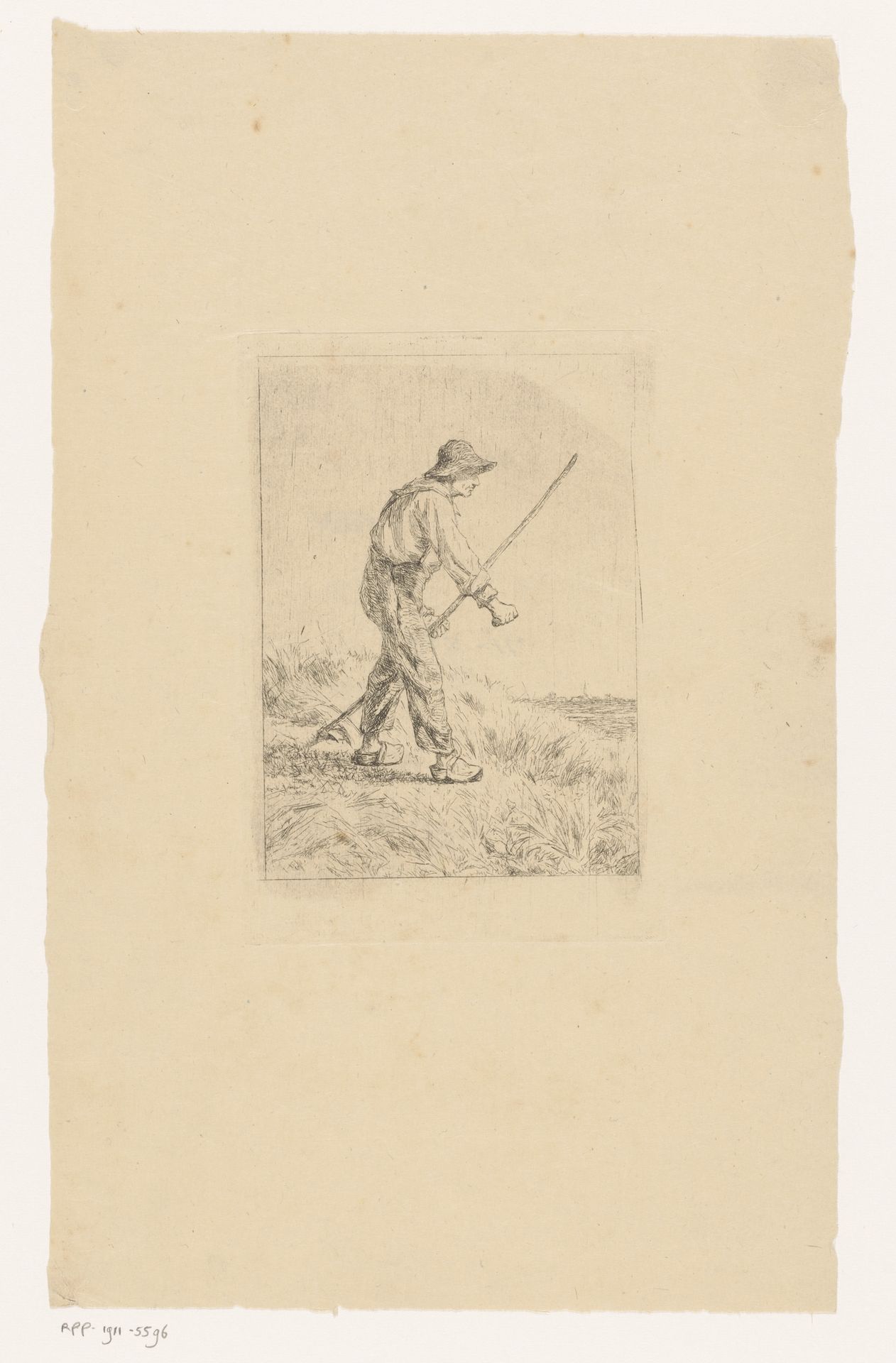 Boer maait het land by Frans Van Kuyck