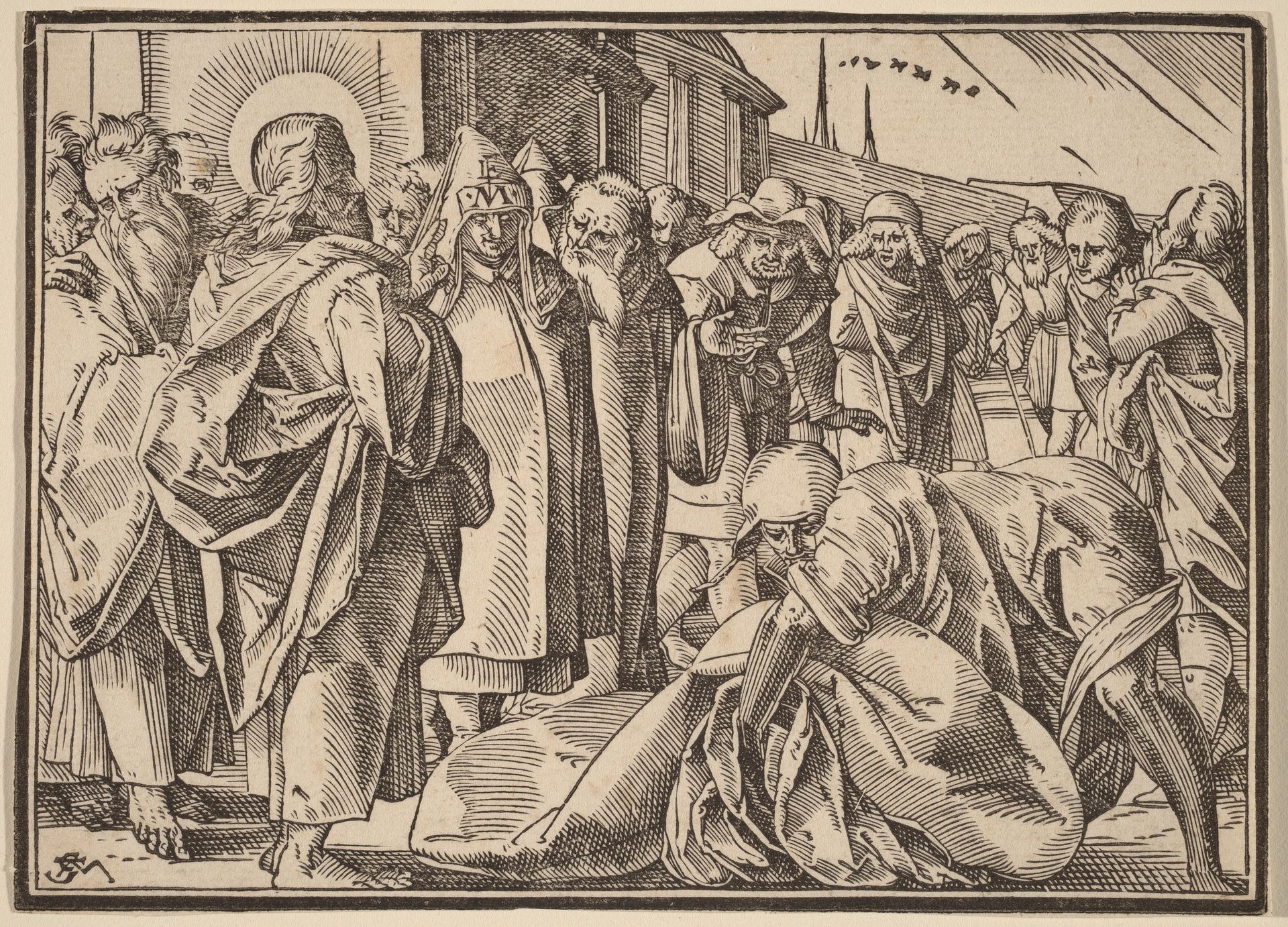 The Paralytic Healed by Christ Picks up His Pallet by Christoph Murer