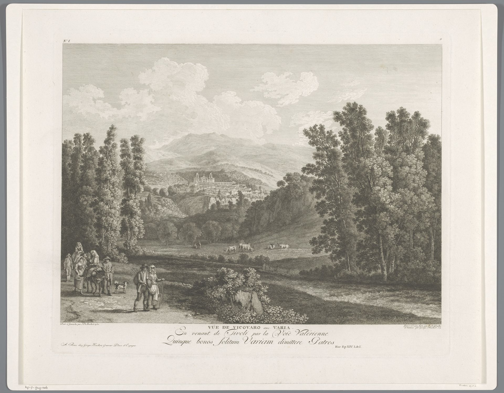 Gezicht op Vicovaro by Balthasar Anton Dunker