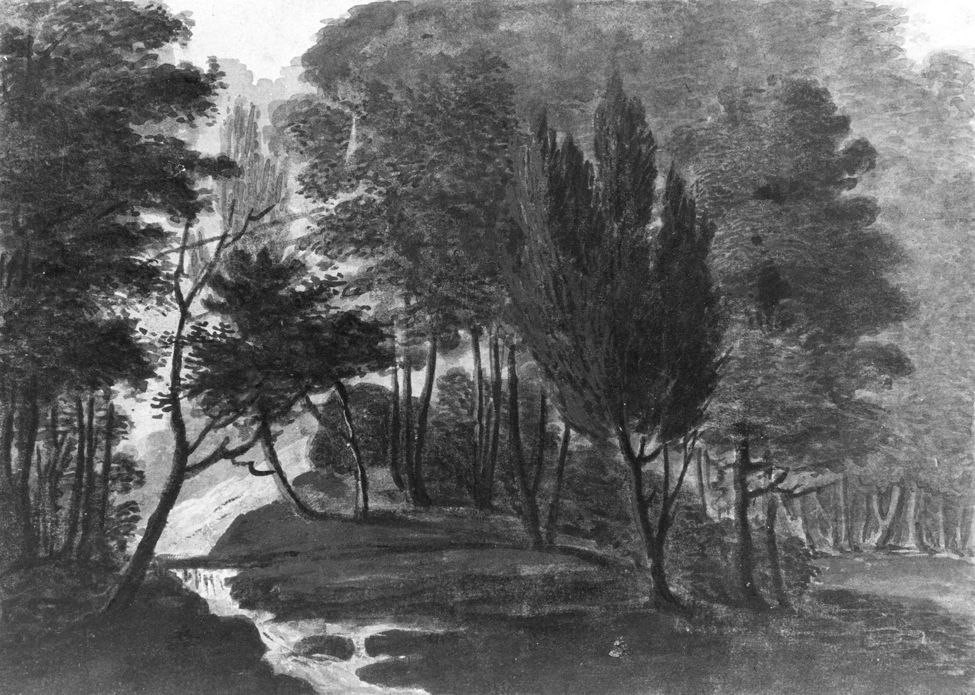 A Woodland Scene (The Sun Reflecting on the Dew, a Garden Scene: Echo, Pennsylvania, A Place belonging to Mr. D. Bavarage, 1808) by Pavel Petrovich Svinin