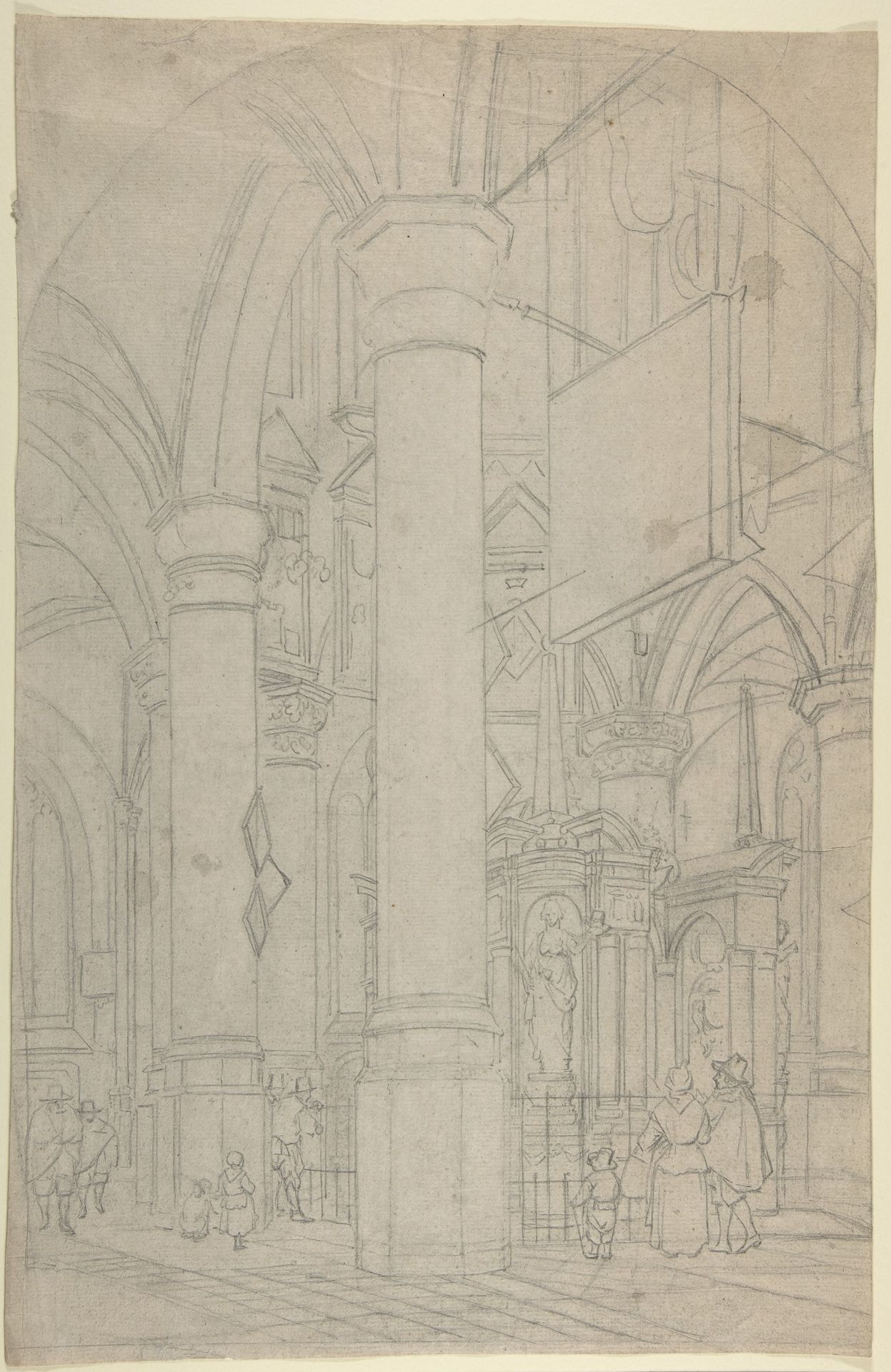 Interior of the New Church in Delft with the Tomb of William the Silent by Jan Hendrik Verheyen