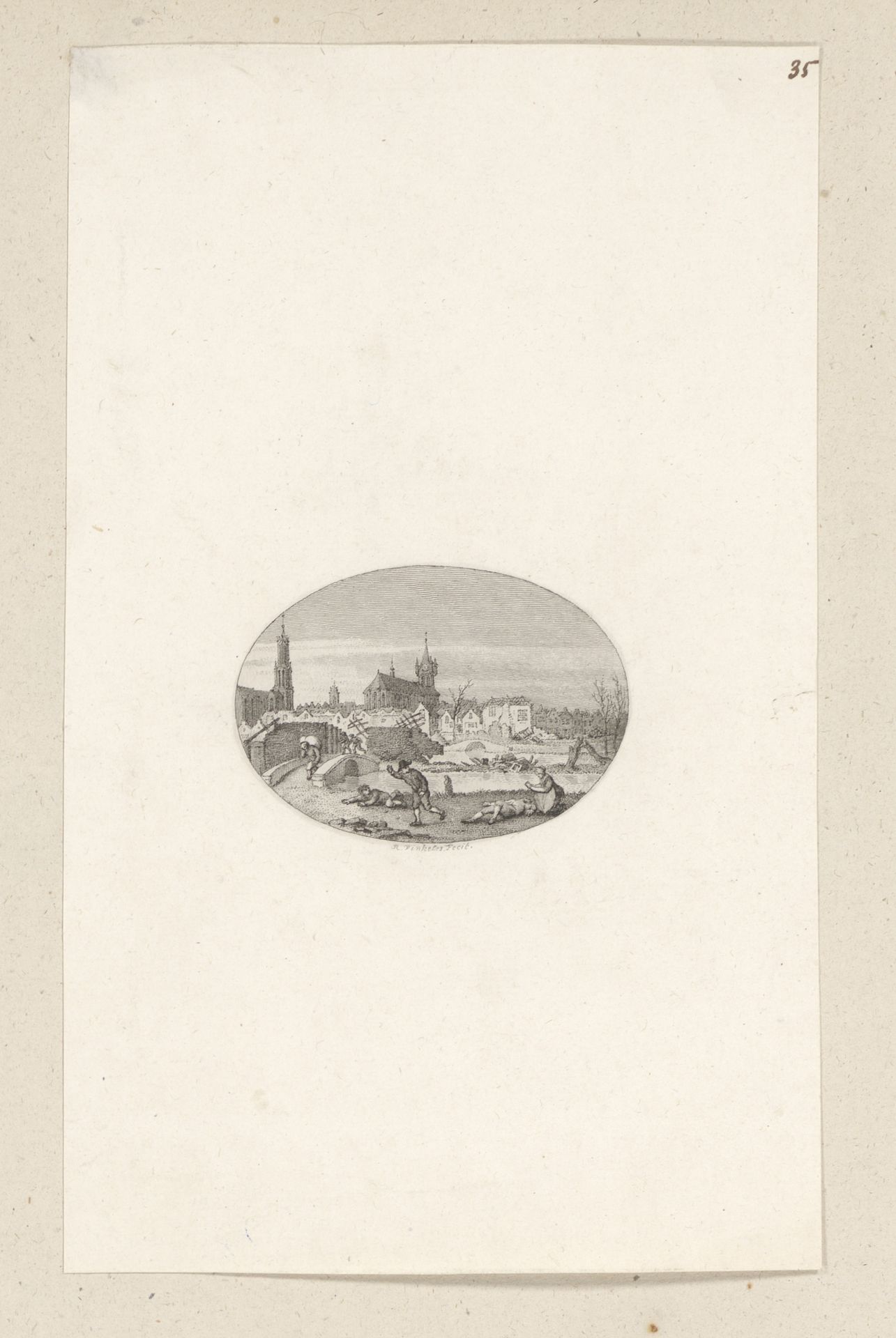 Kruitramp te Delft, 1654 by Reinier Vinkeles