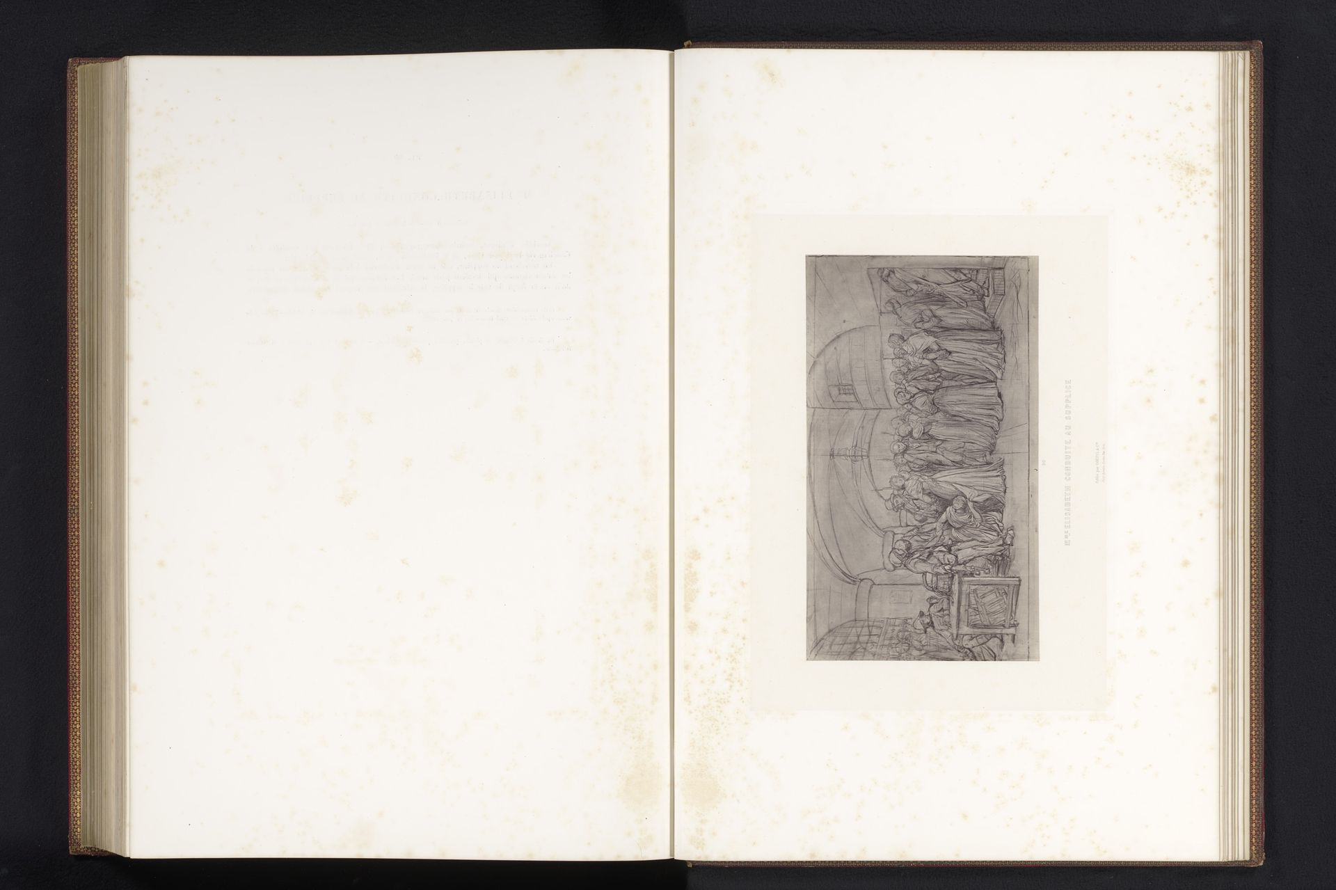 Fotoreproductie van een tekening van de terechtstelling van Elisabeth van Frankrijk door Paul Delaroche by Robert Jefferson Bingham