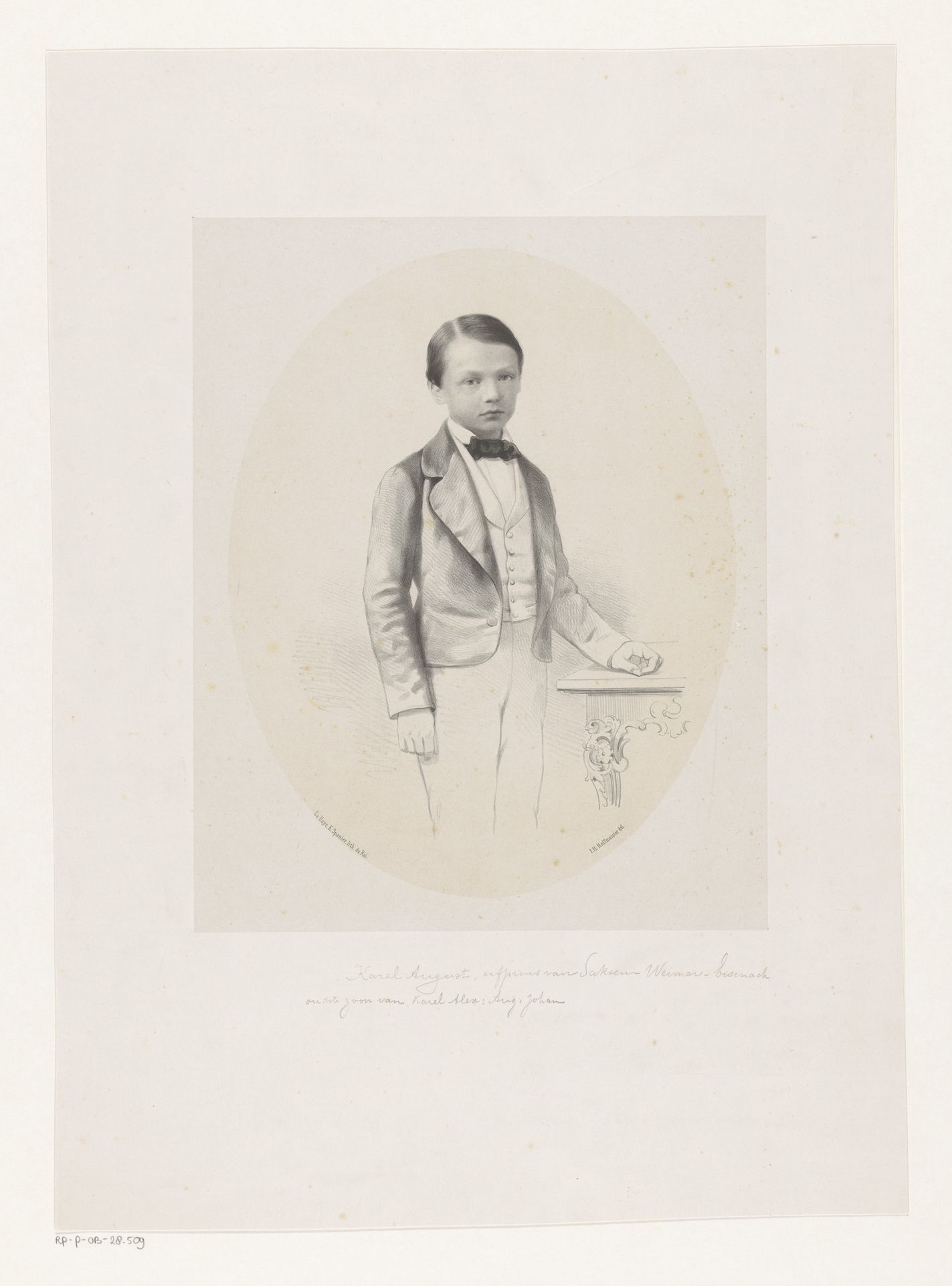 Portret van Karel August Willem Nicolaas van Saksen-Weimar-Eisenach by Johan Hendrik Hoffmeister