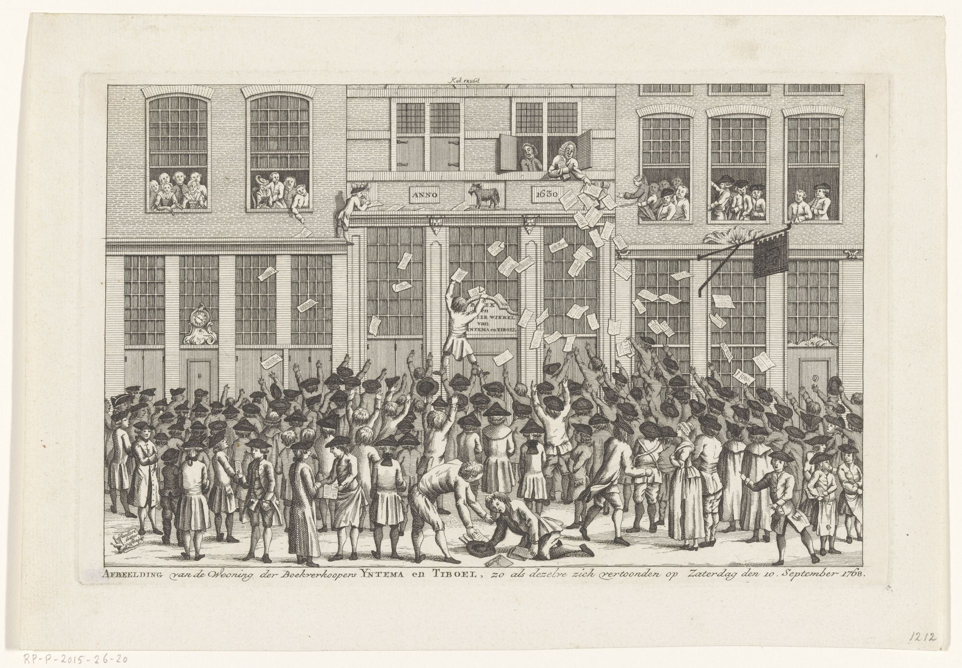 Plundering van de winkel van de uitgevers Yntema & Tiboel, 1768 by Anonymous