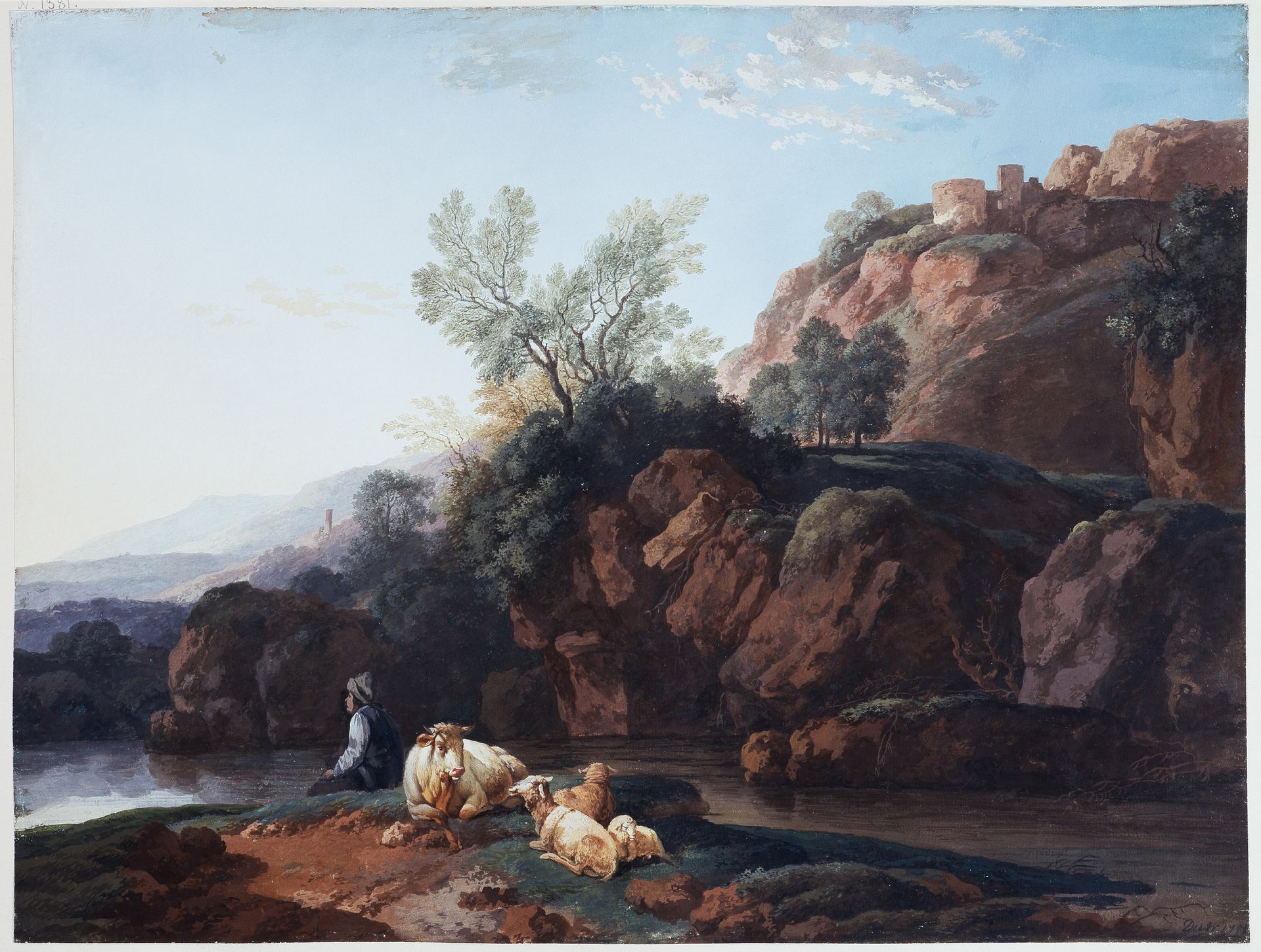 Felsige Gegend an einem Fluß by Christian Wilhelm Ernst Dietrich